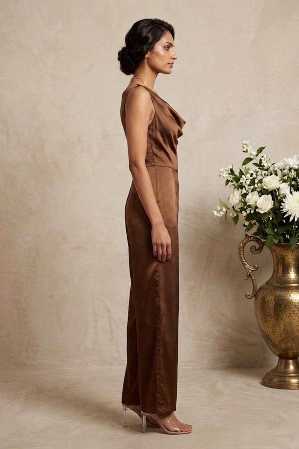 THETAA Vesper -Tailored Imported Satin Jumpsuit