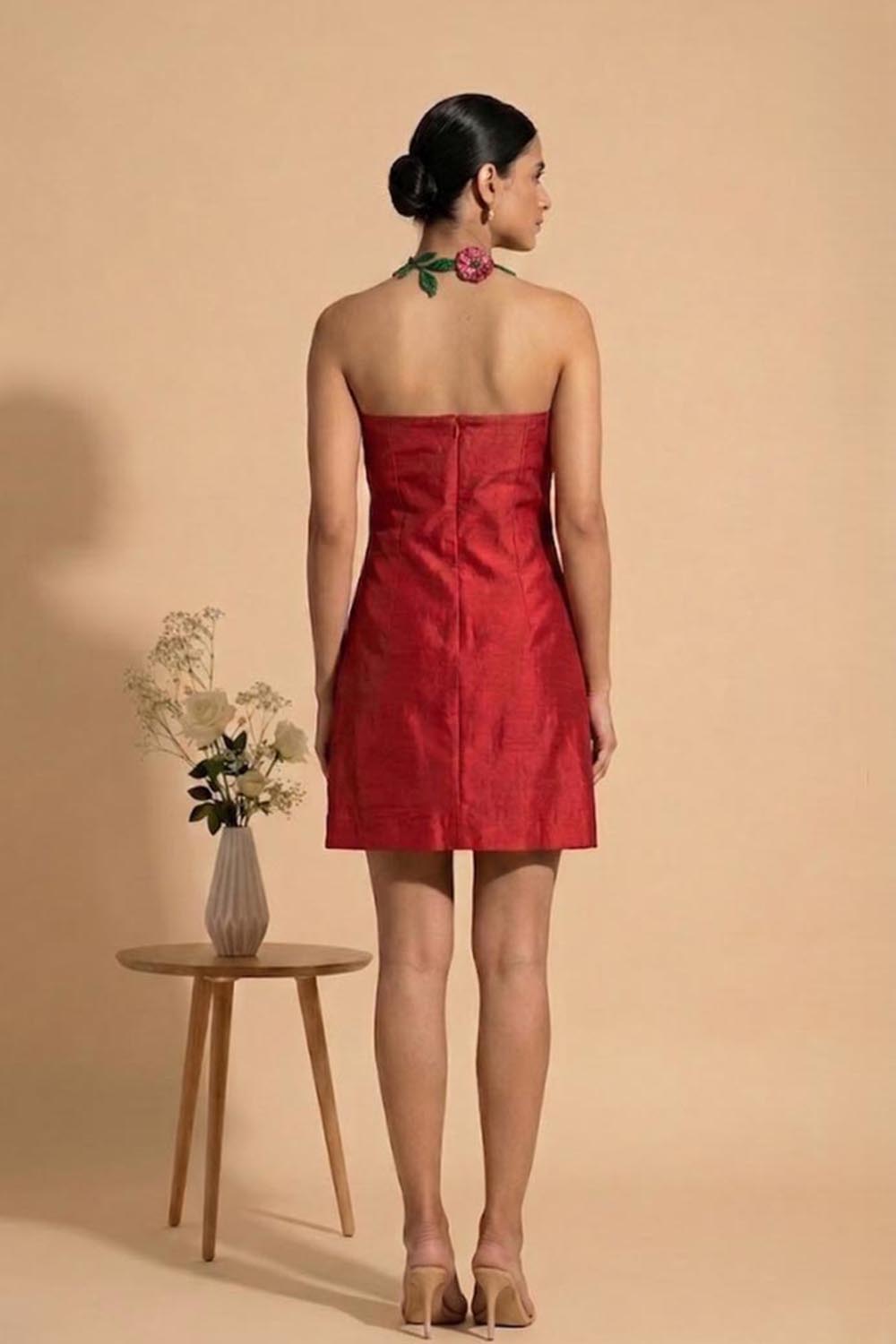 THETAA Rosa -Embroidered Chanderi Cotton Dress