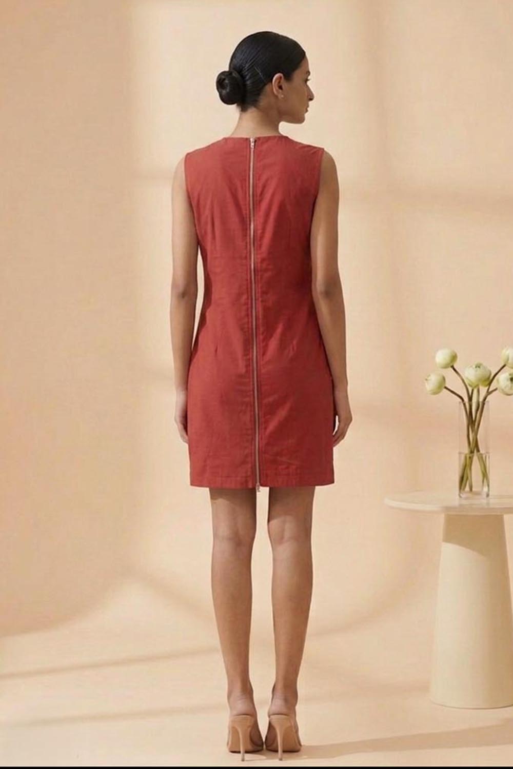 THETAA Viva -Embroidered Chanderi Cotton Dress