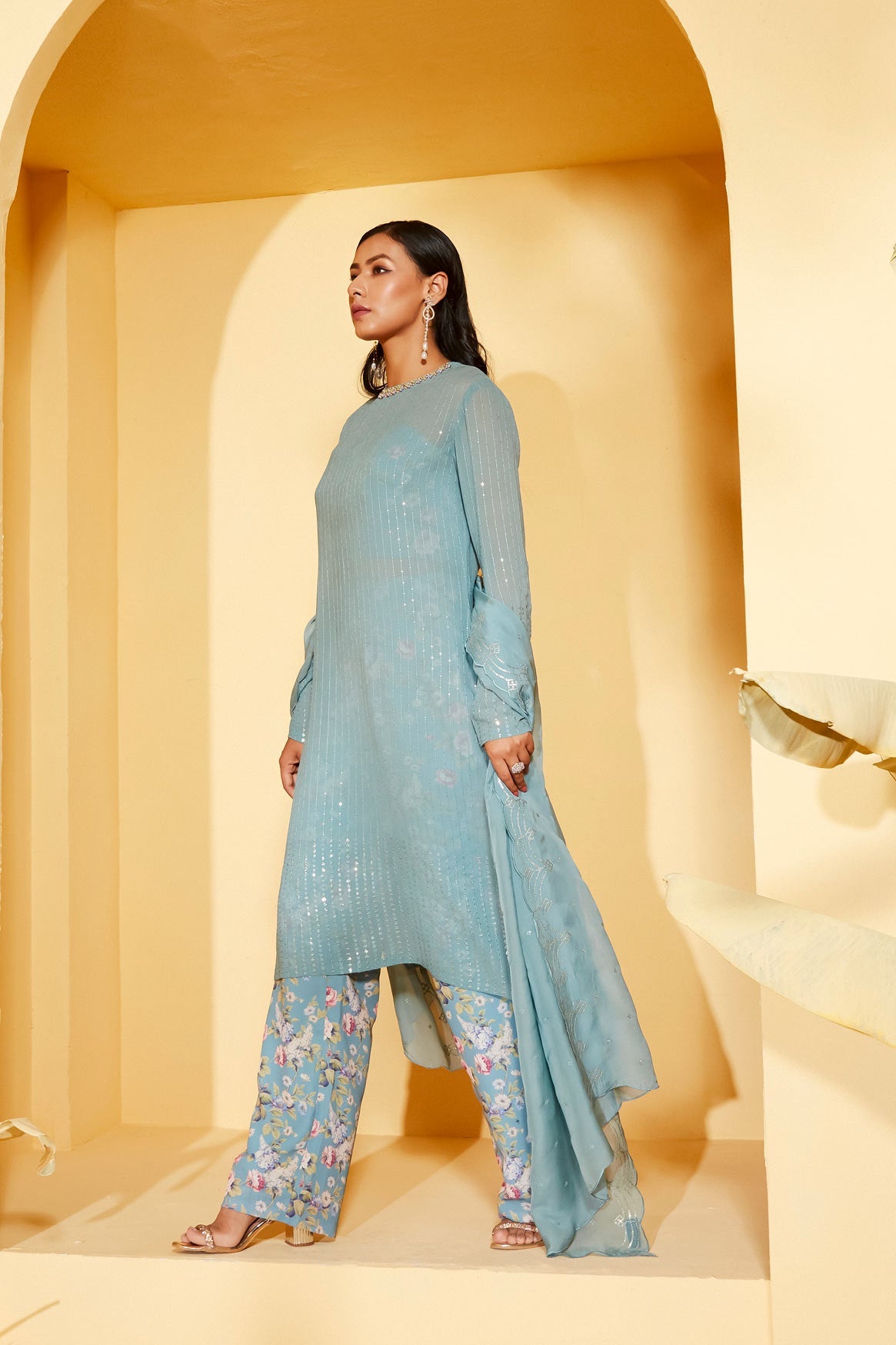 Echo Supima Cotton Light Blue Kurta Set
