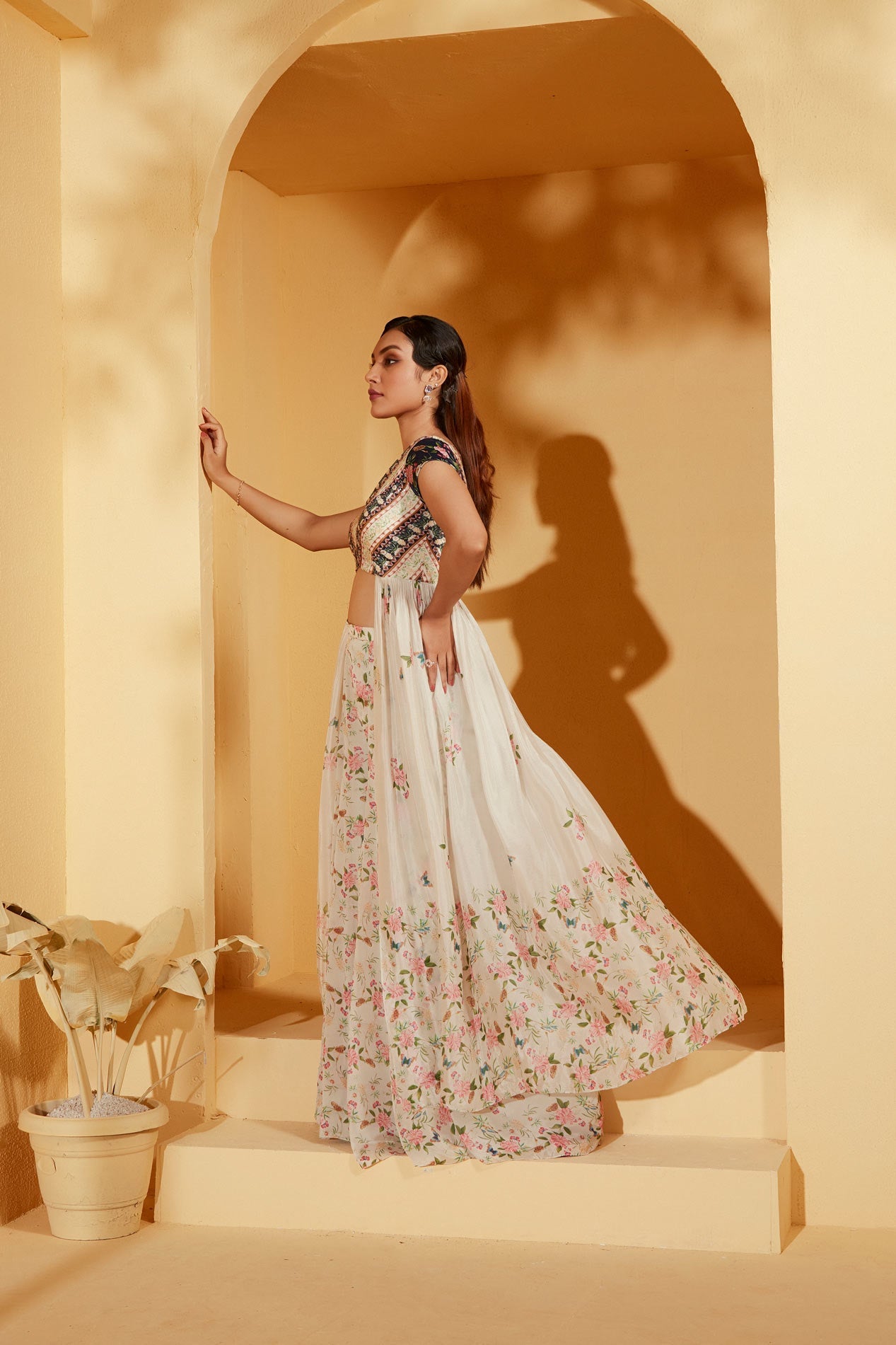 Off white dress with pants