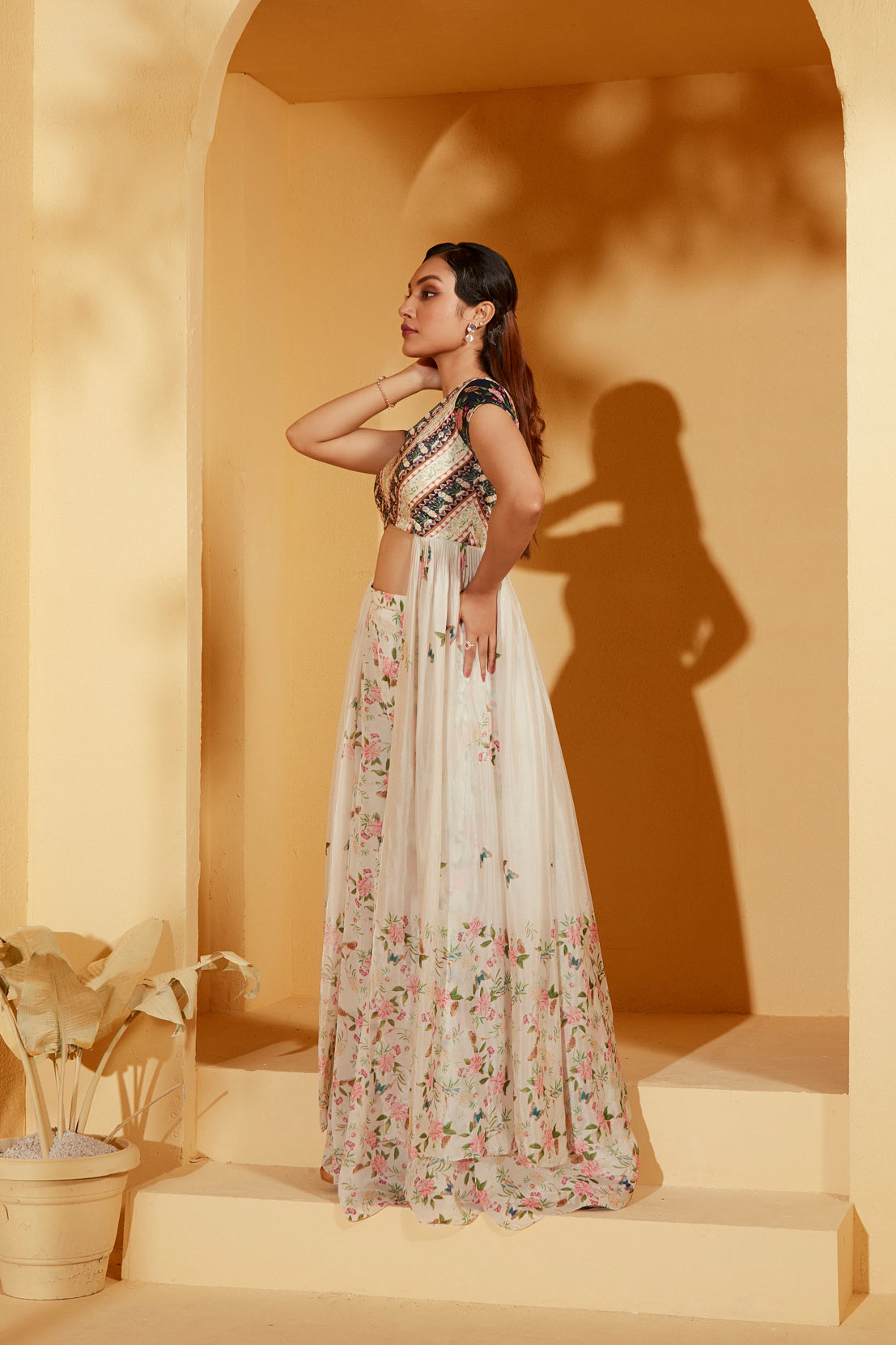 Off white dress with pants