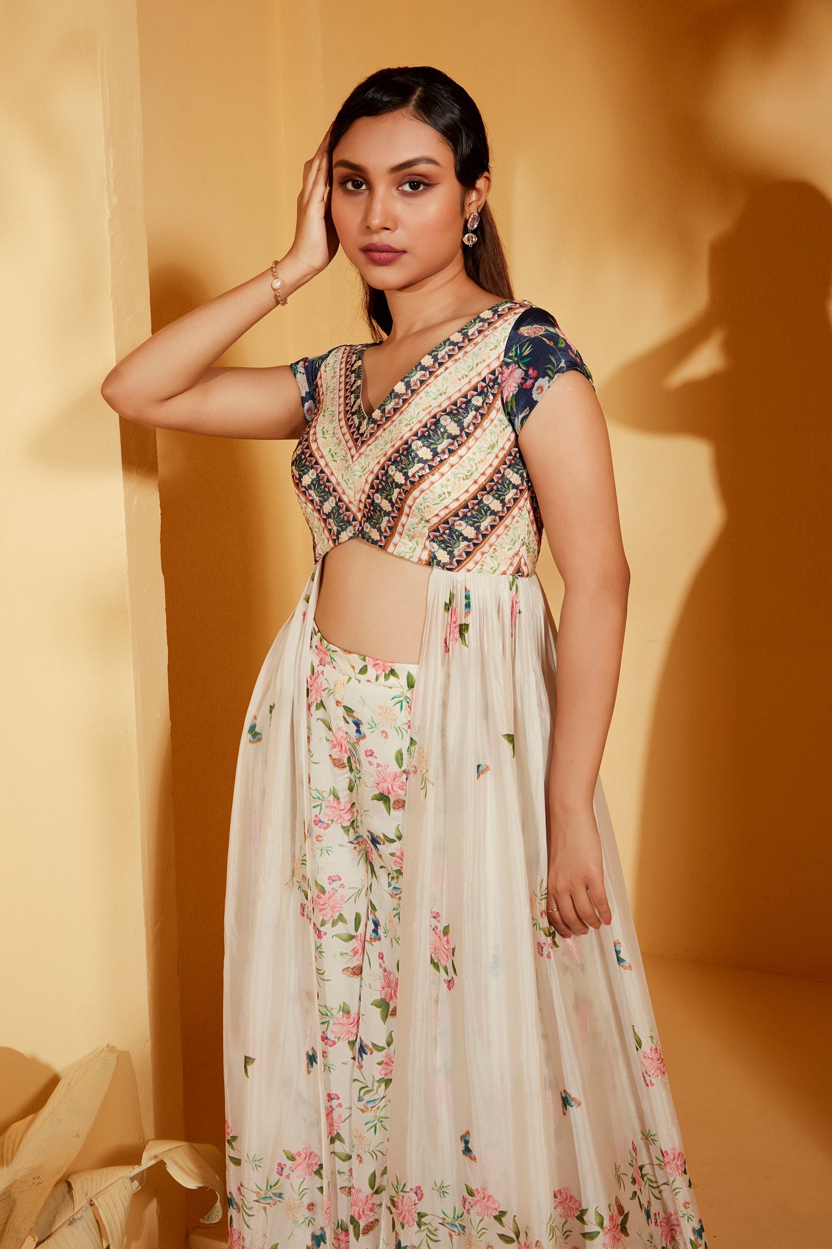 Off white dress with pants