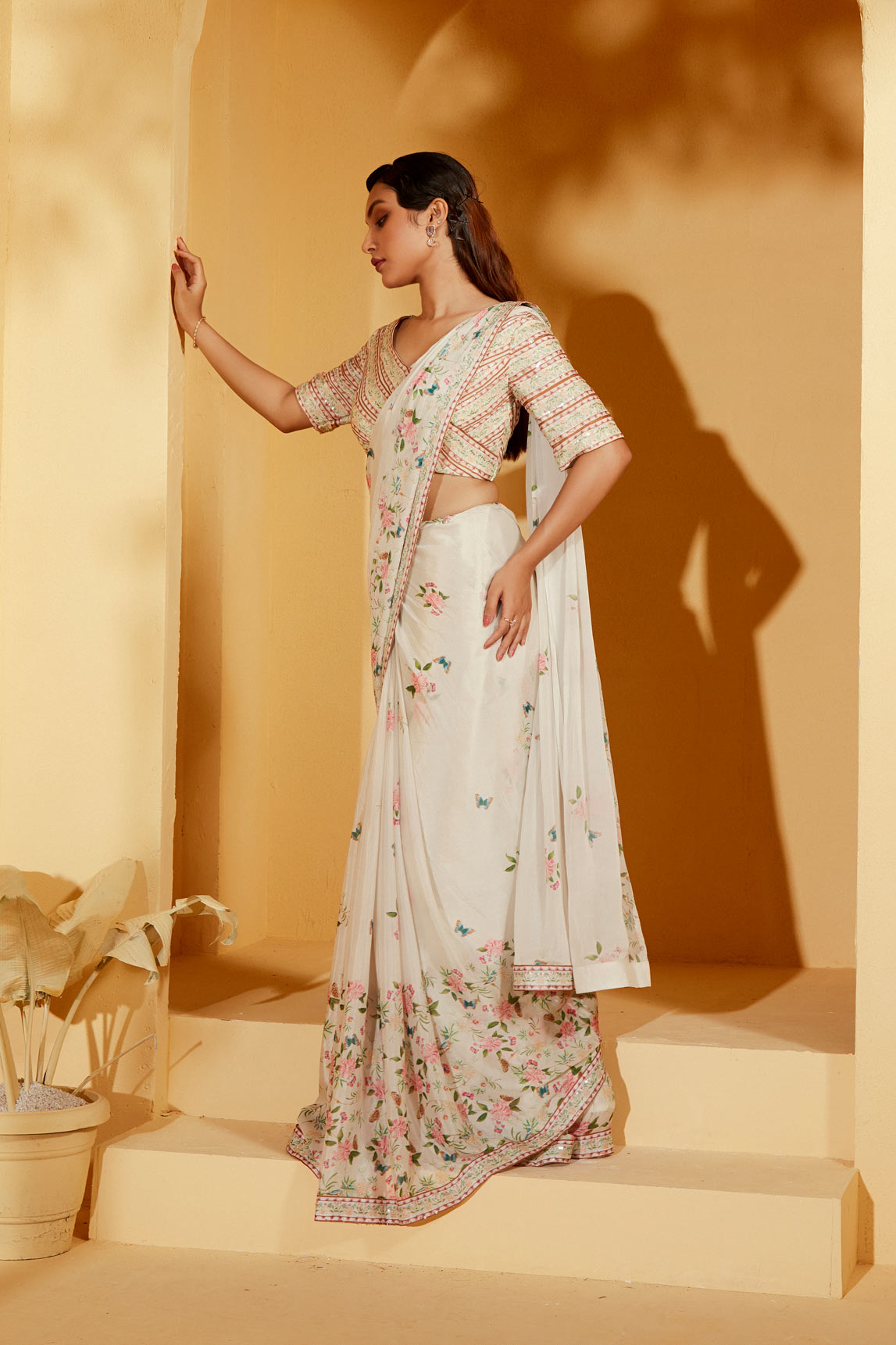 IVORY PRE DRAPE SAREE