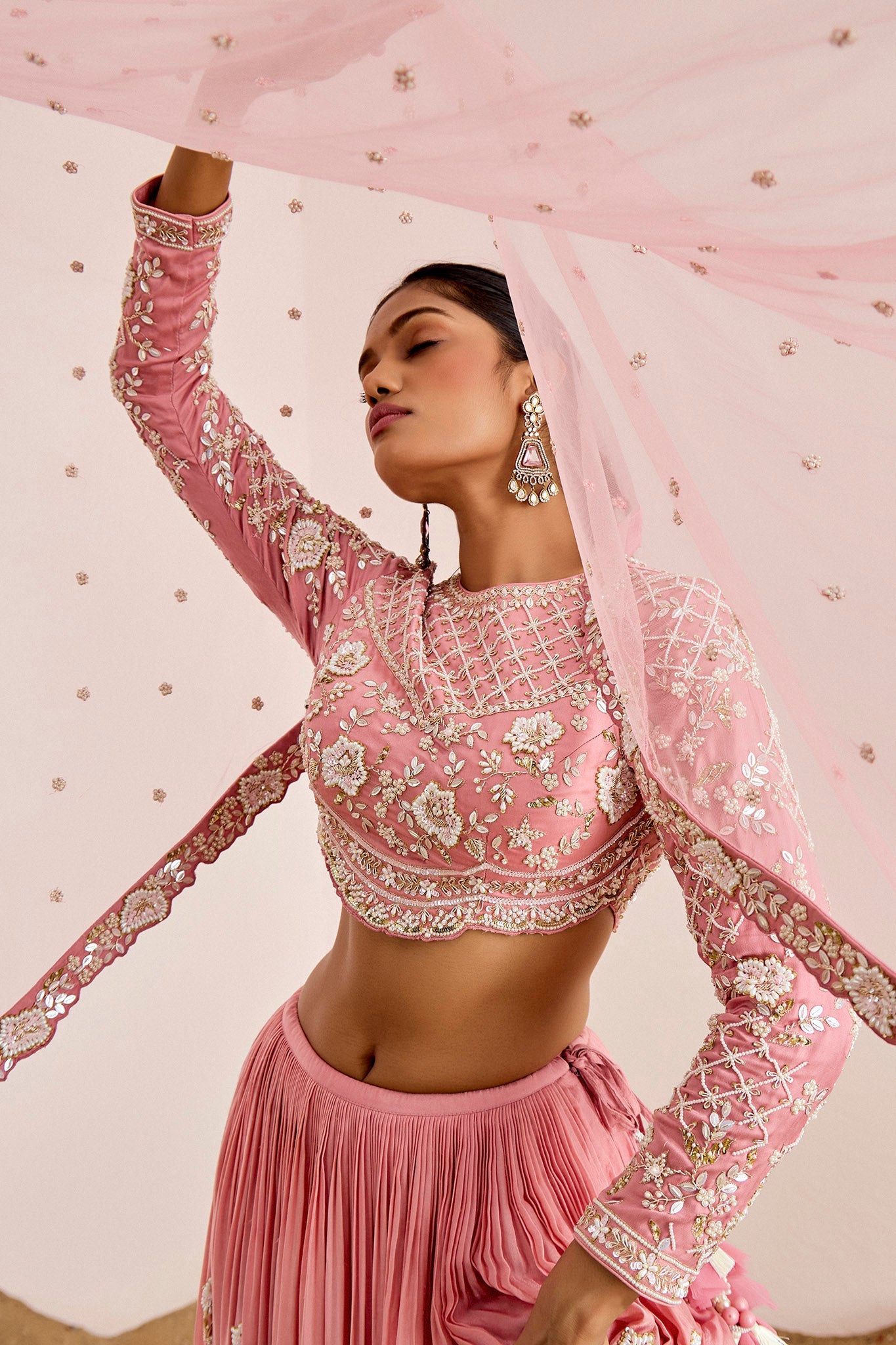 PINK BRIDAL LEHENGA SET