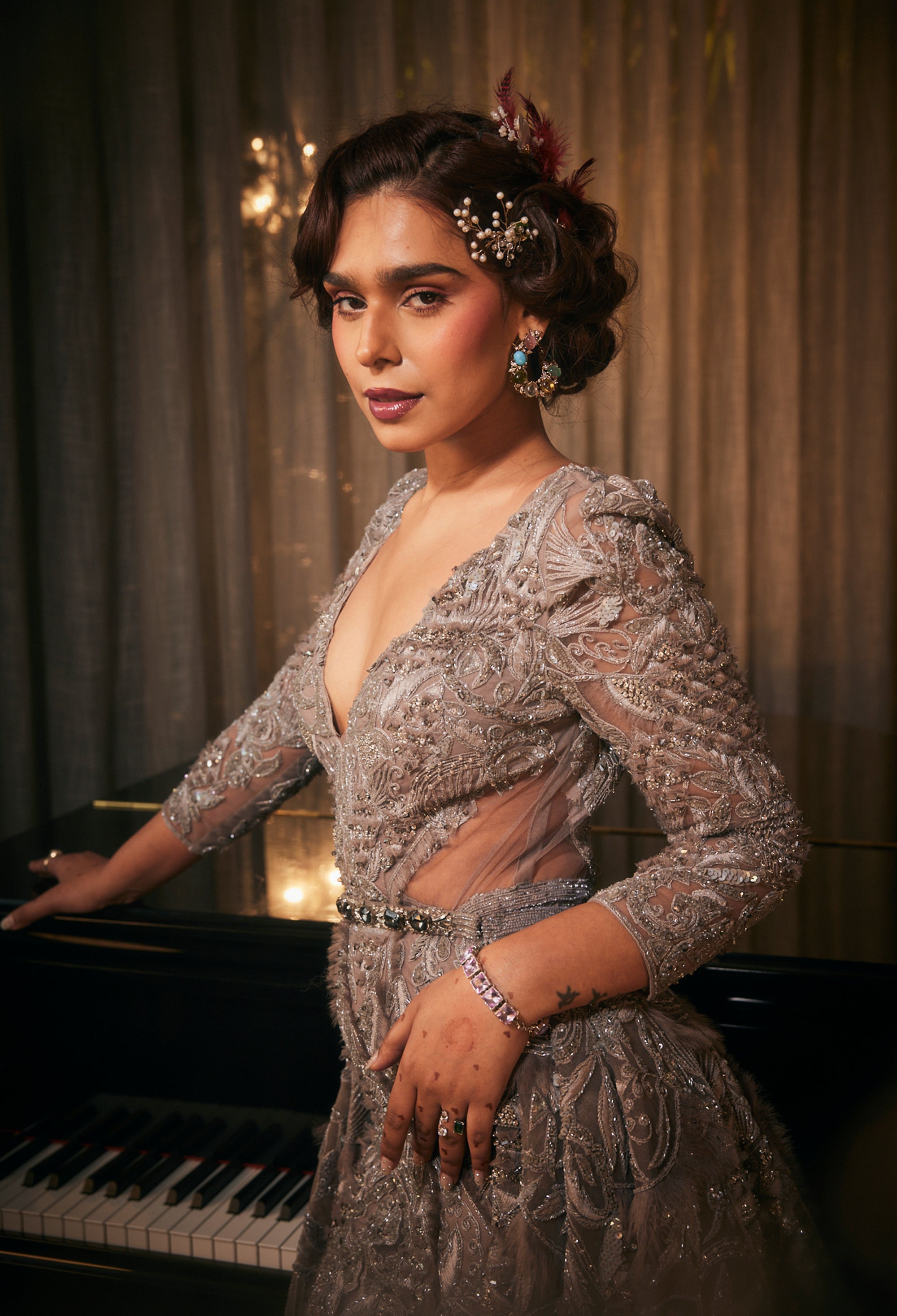 CY Amit GT Robe de Reve Embroidered Gown Closeup 1