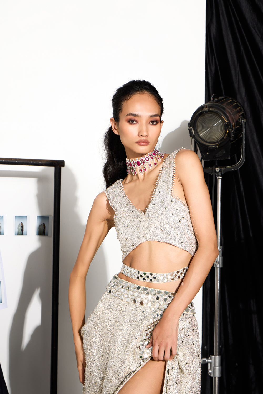 CY 29 India Front Slit Sheeted Lehenga Set Front 4