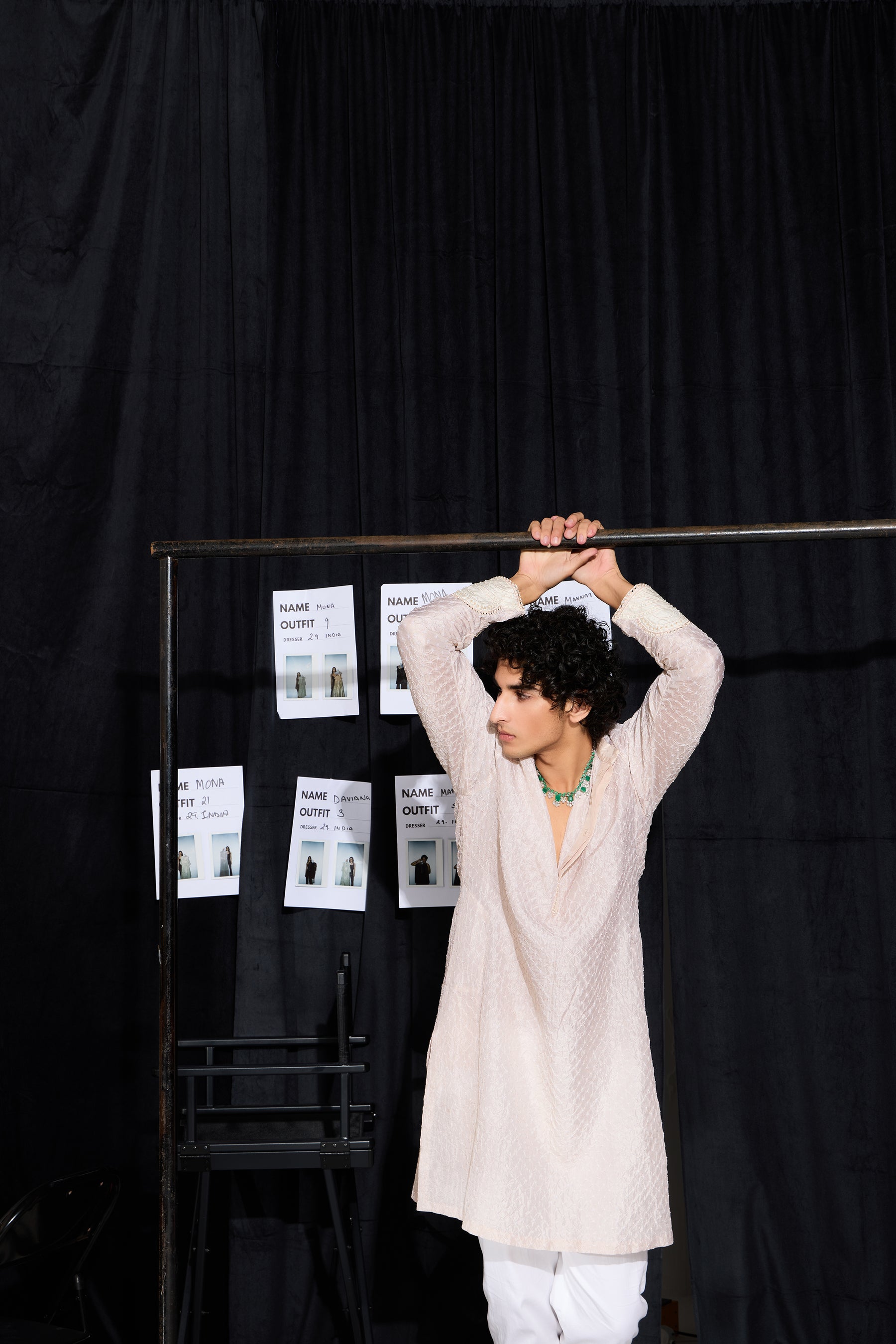 CY 29 India Crushed Bandhani Kurta Set With Straight Pants Front 2