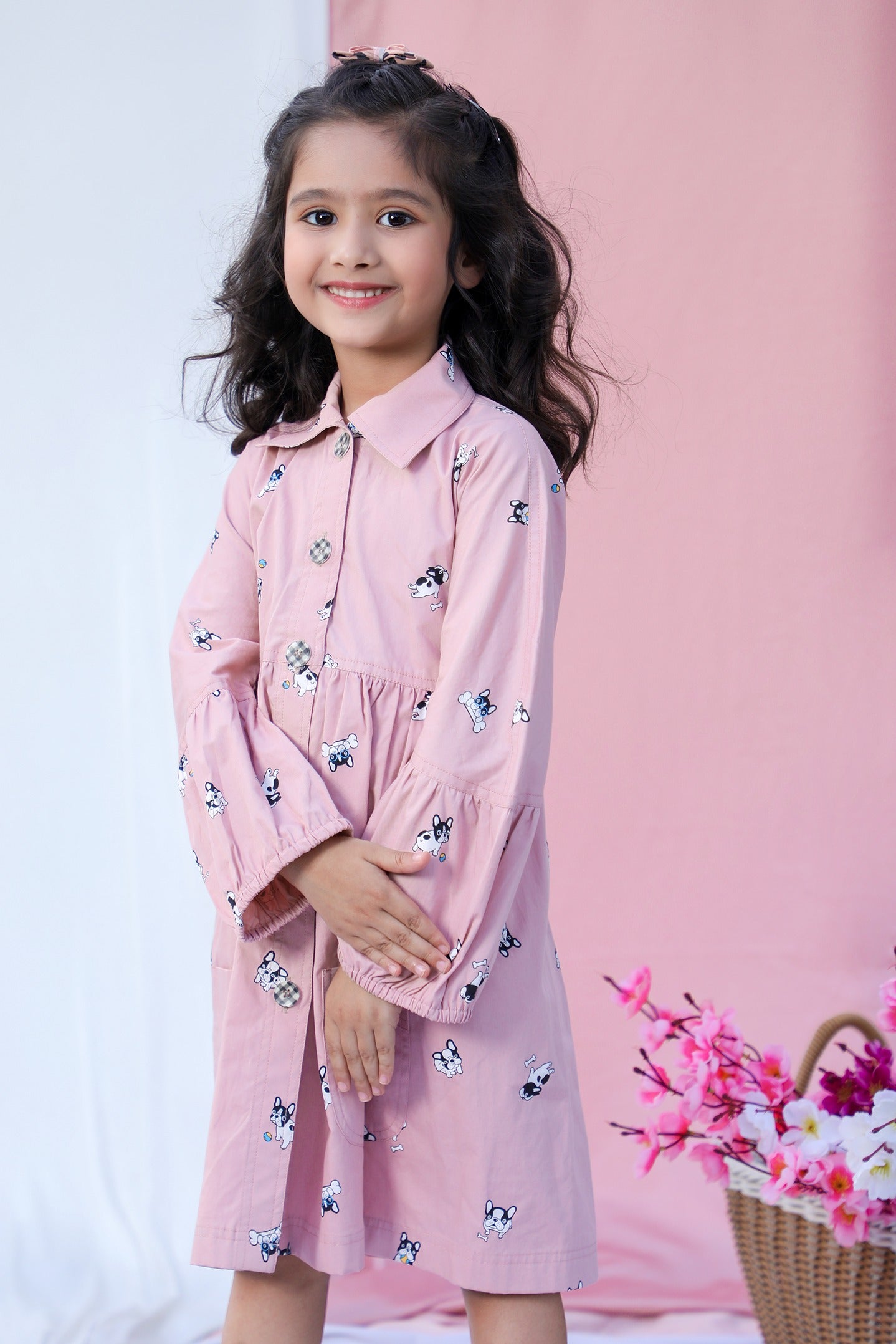 The "Pup-arazzi" Shirt Dress For Girls - CuddlesClothing