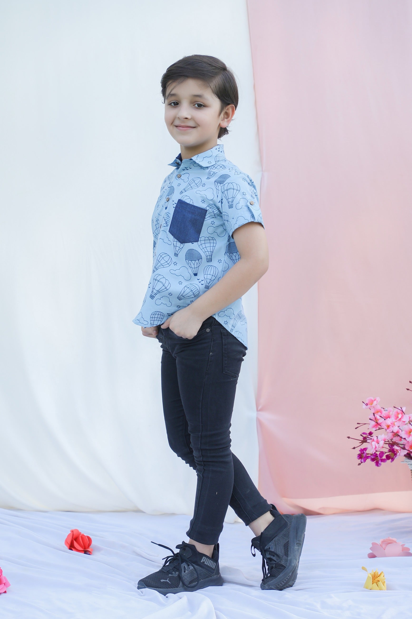 "Up and Away" Boys Cotton Shirt - CuddlesClothing