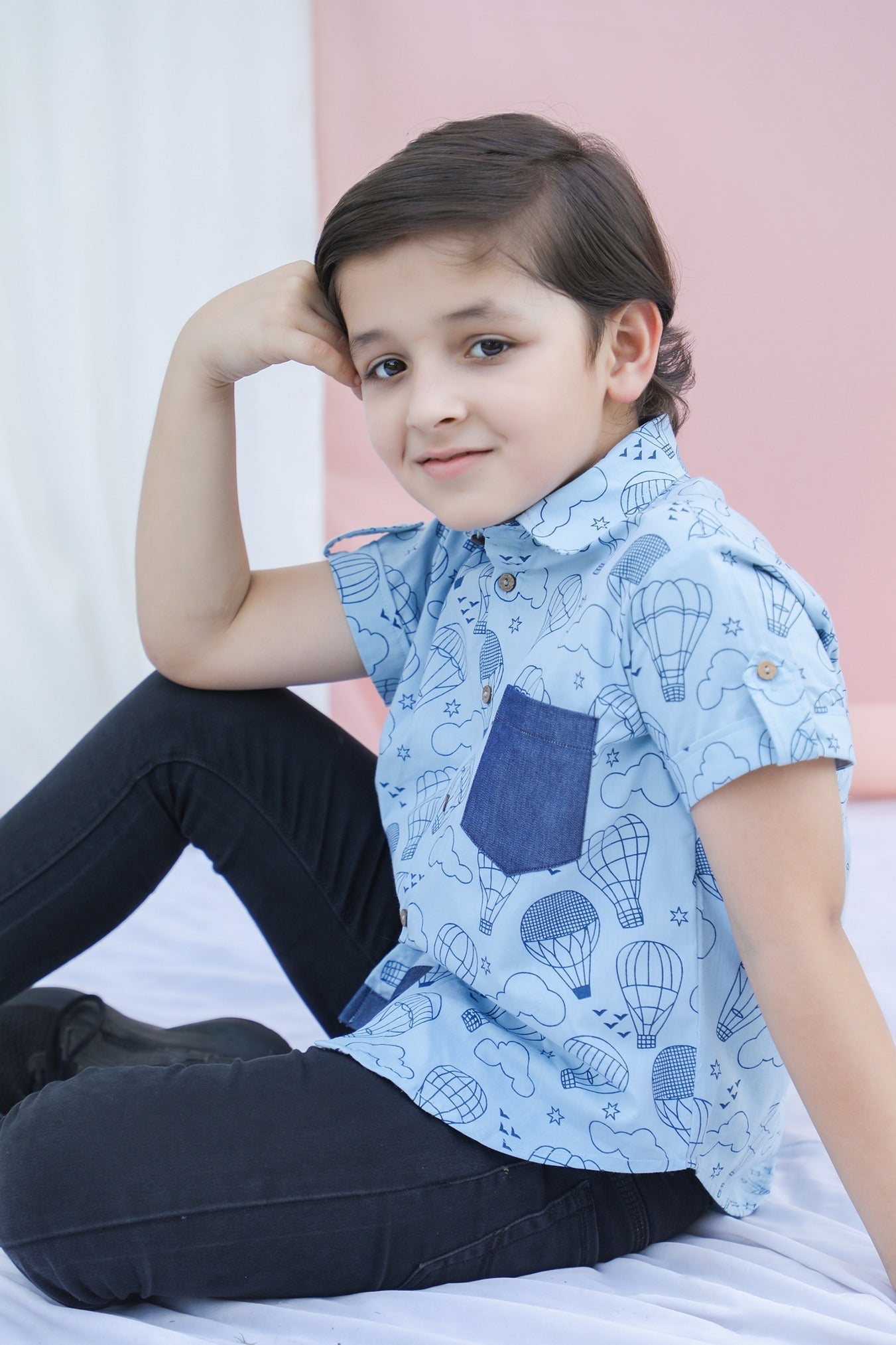 "Up and Away" Boys Cotton Shirt - CuddlesClothing