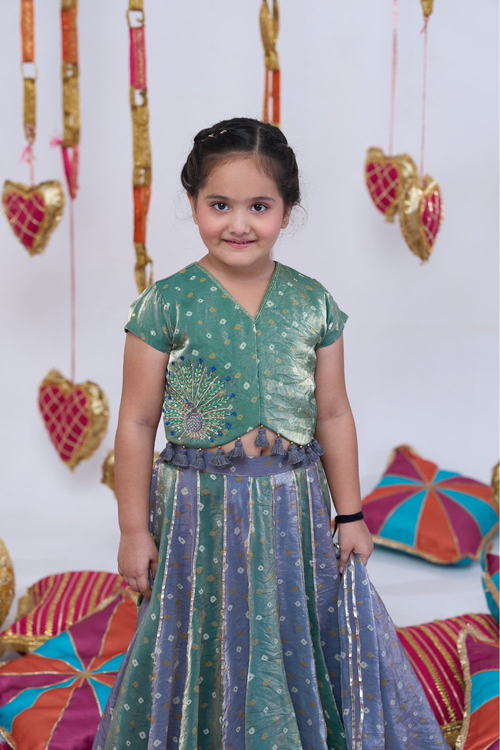 PEACOCK BANDHANI LEHENGA SET