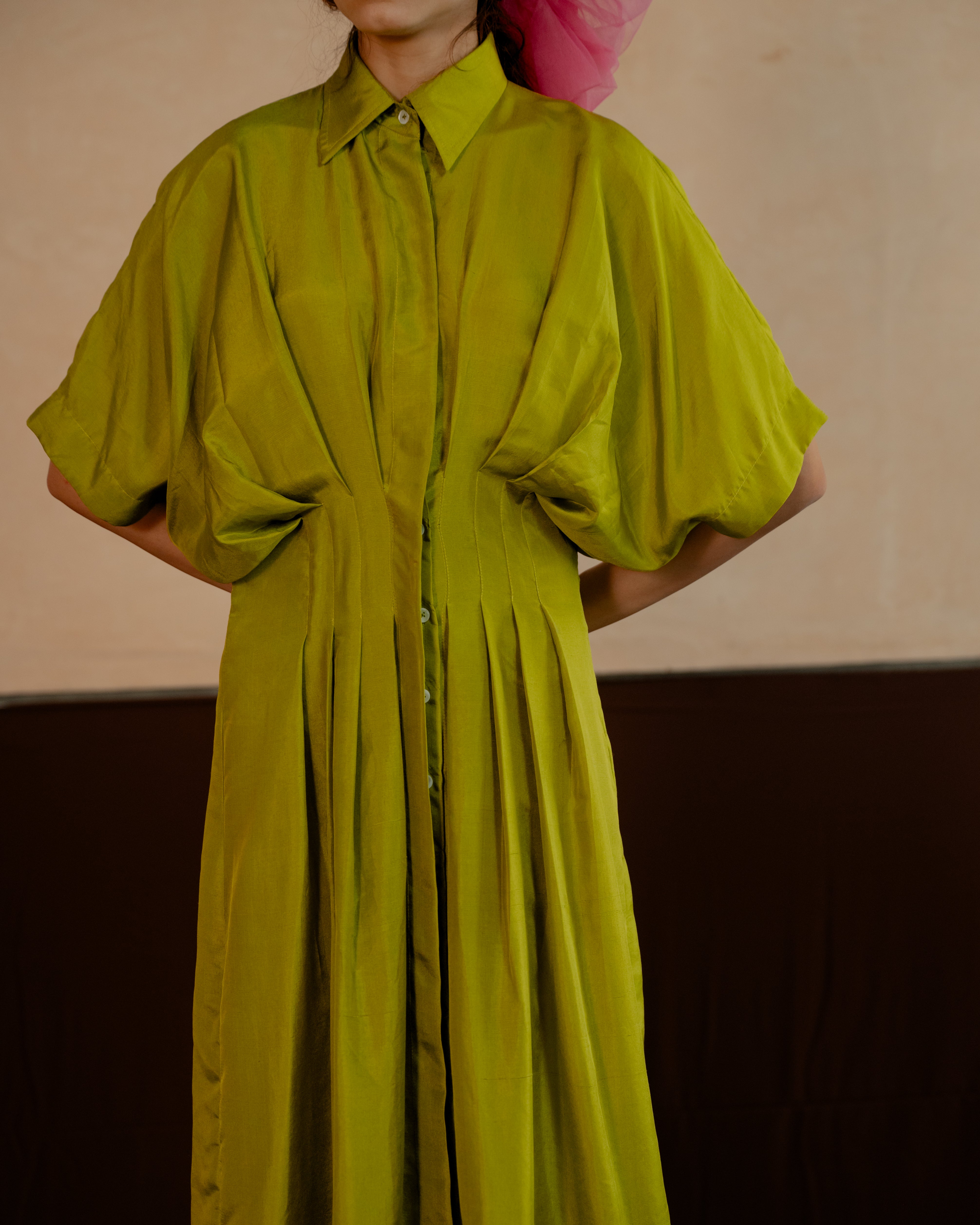 Pleated Shirt Dress