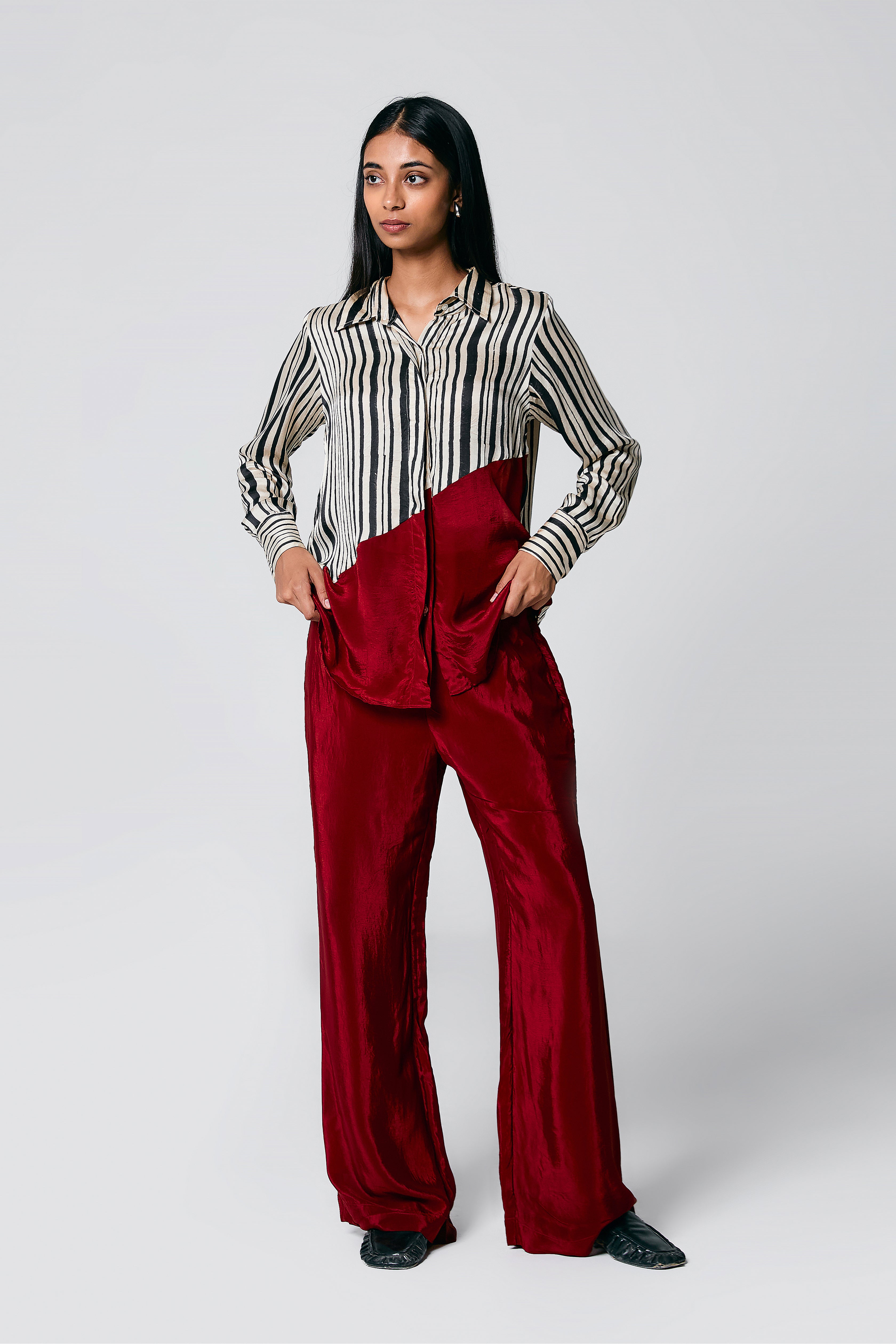 Diagonal shirt coord