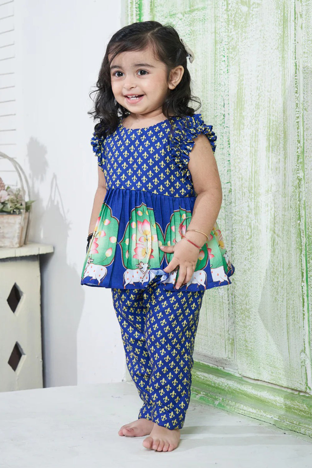 PICHWAI BLUE PEPLUM SET