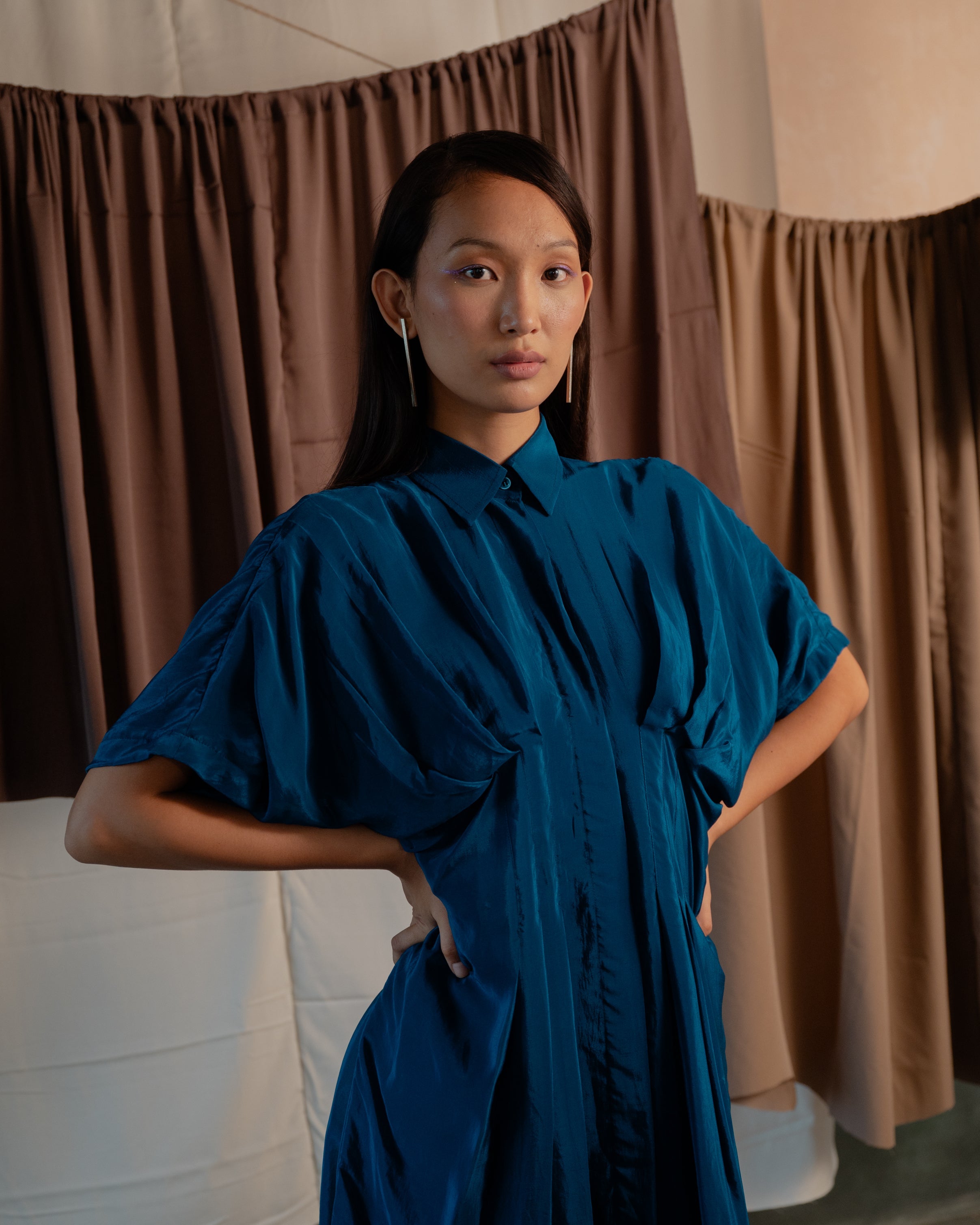 Pleated Shirt Dress