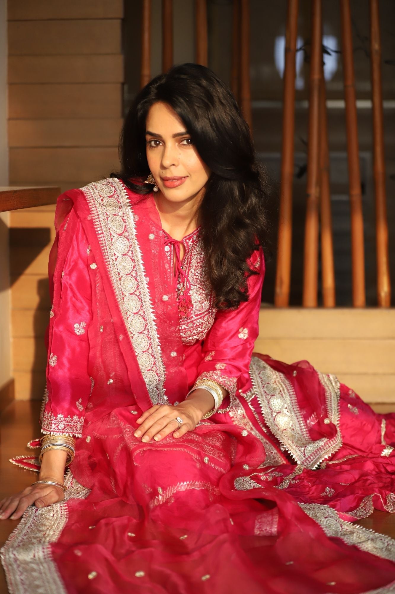 Rati Red Short Sharara Set