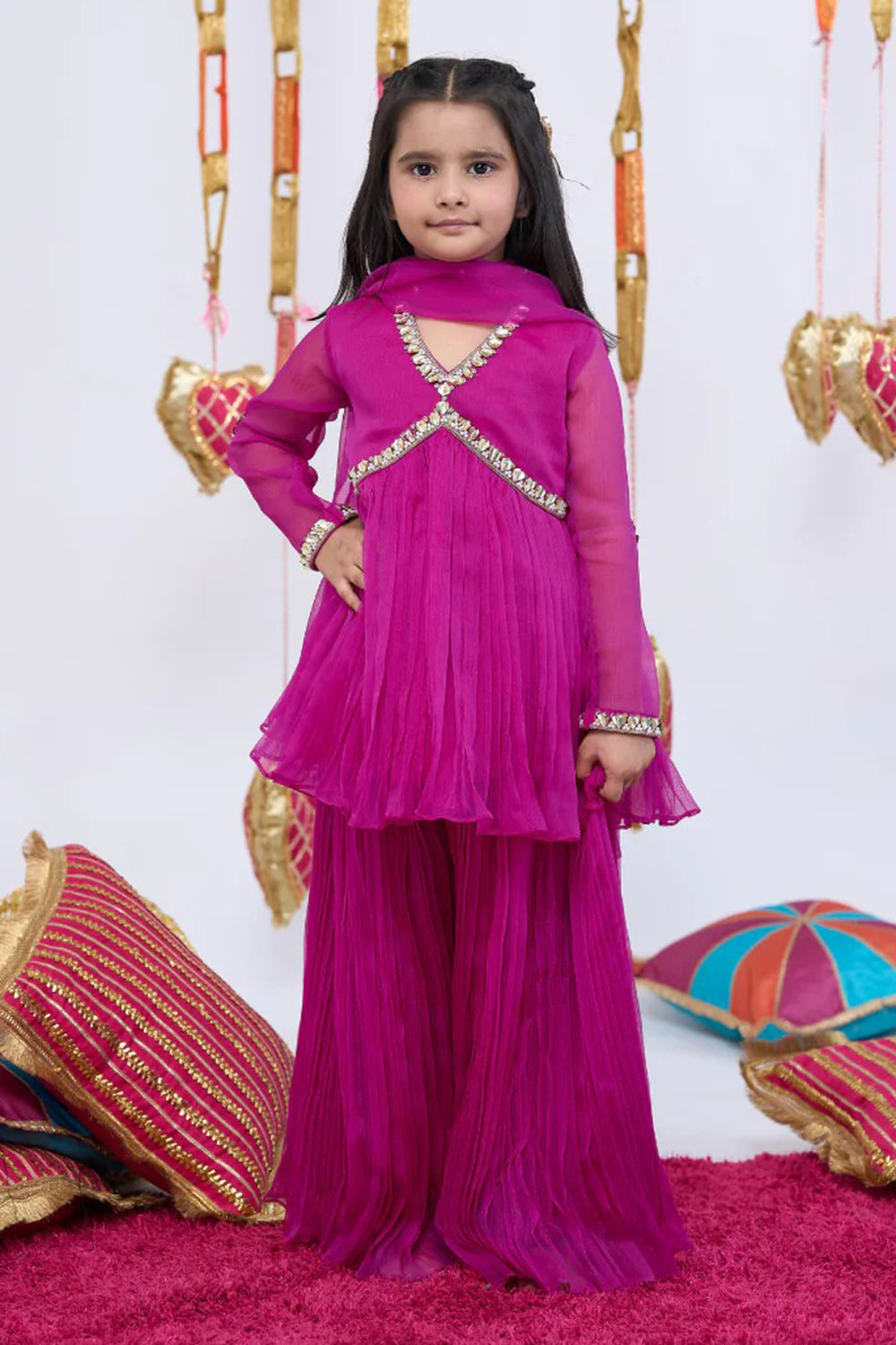 PINK ALIA CUT SHARARA