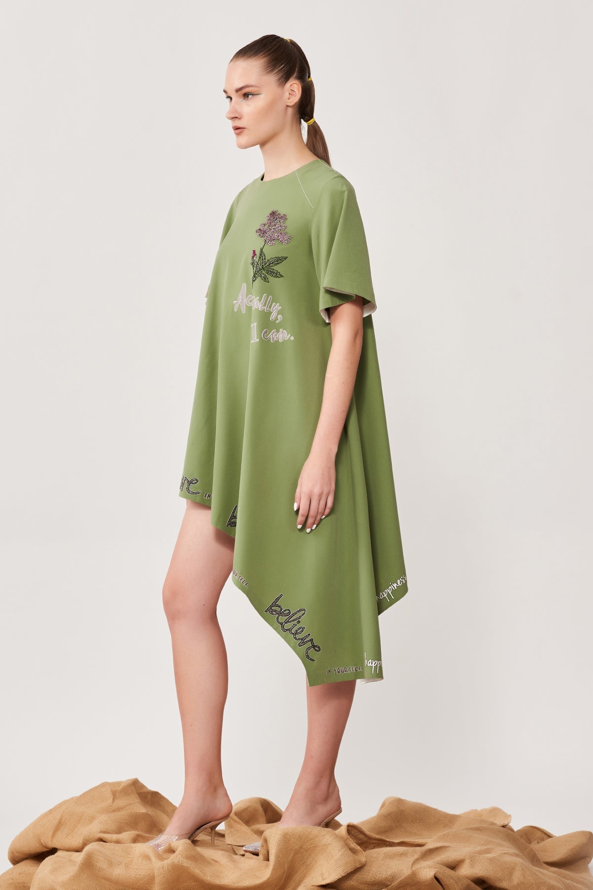 Choose Happy Asymmetric Dress