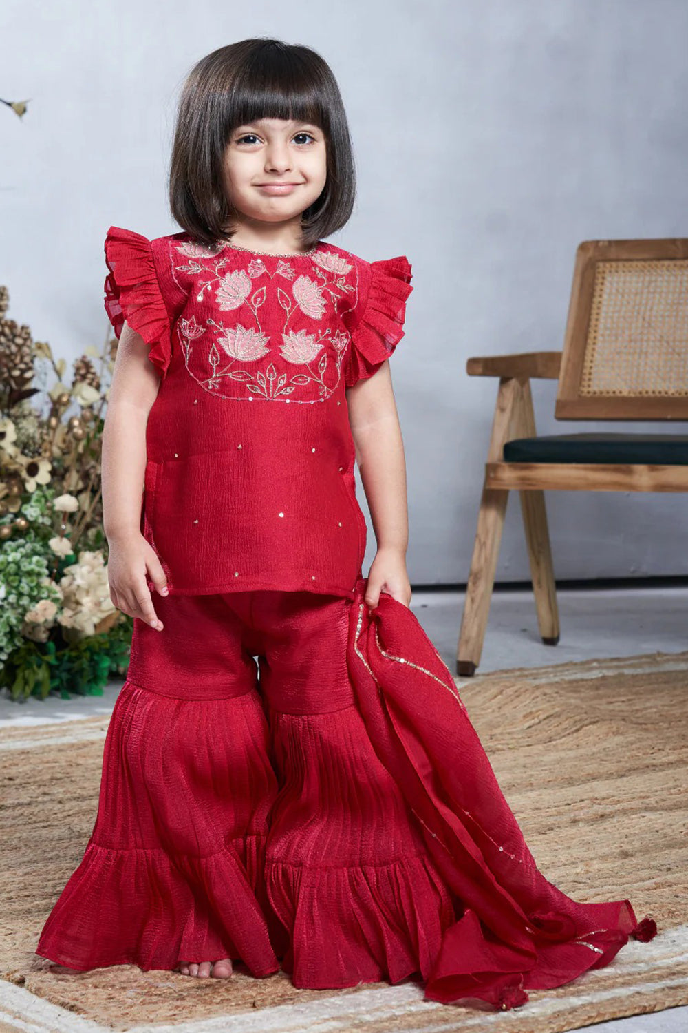 RED LOTUS SHARARA SET