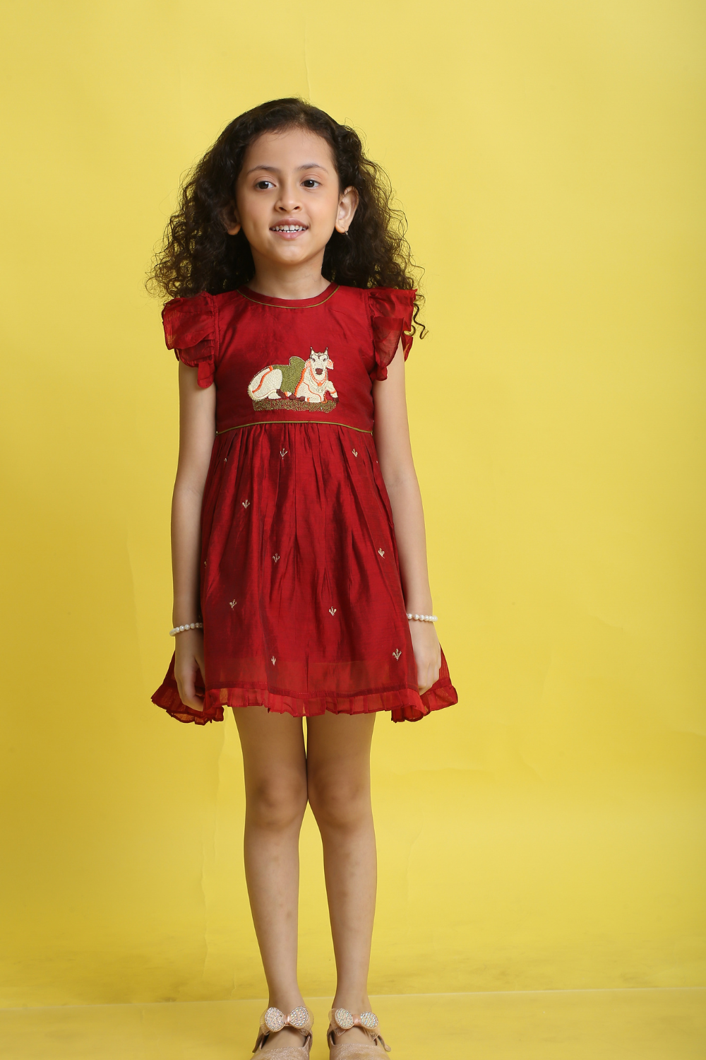 MAROON PICHWAI DRESS