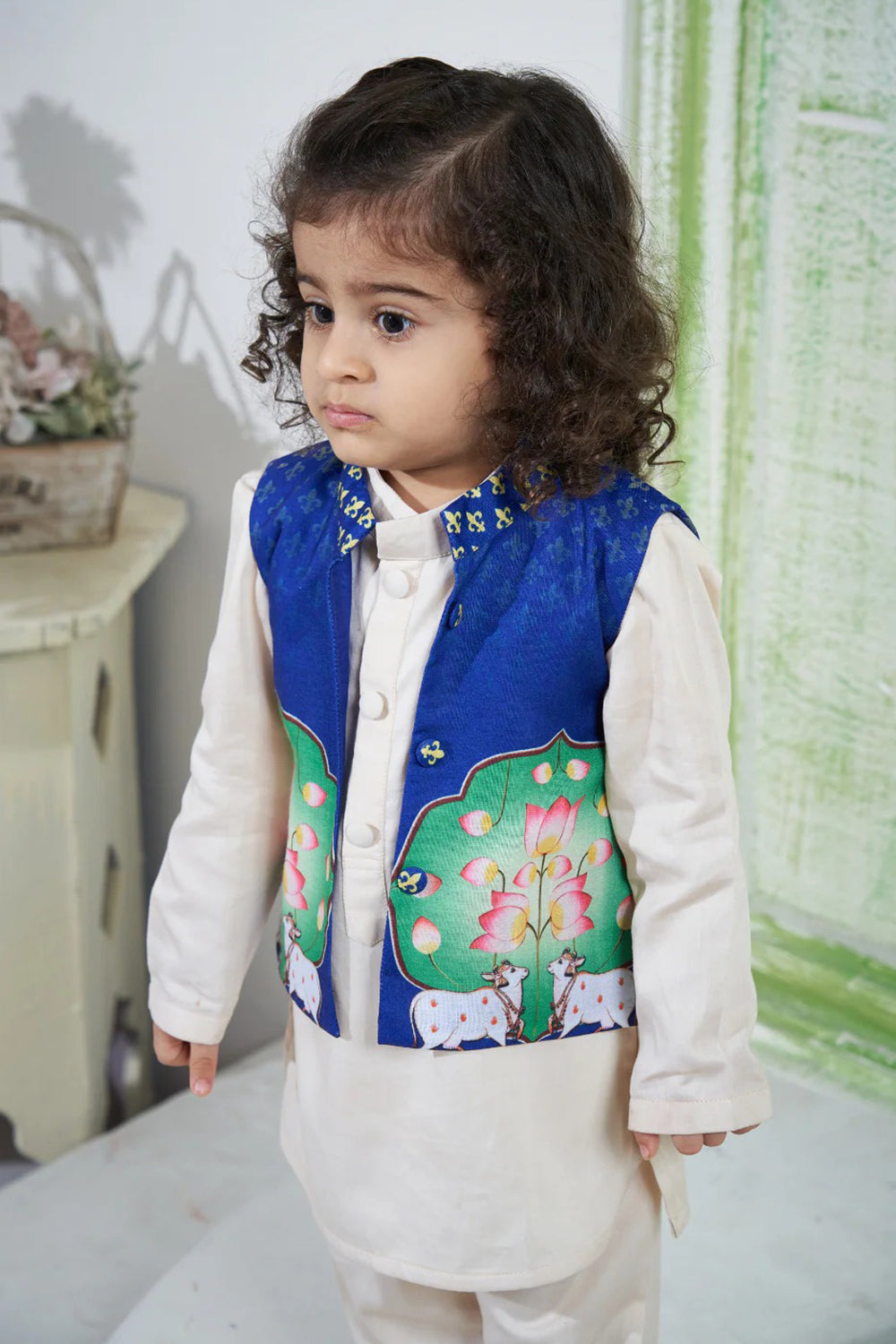 BLUE PICHWAI BANDI SET