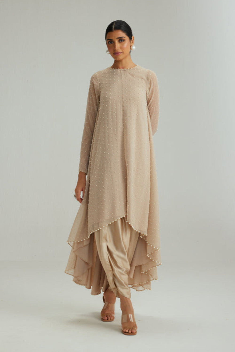 Light Beige pearl Kurta Set