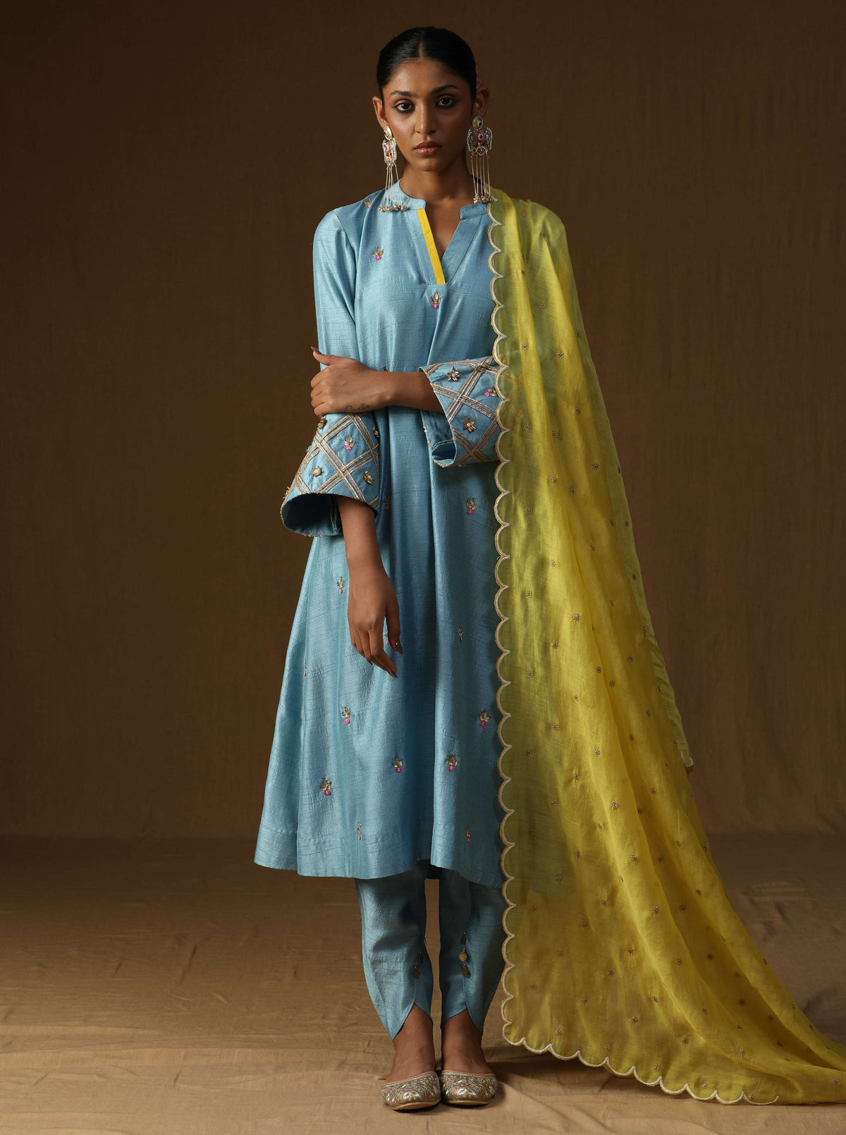 Chitra  Komal Firozi Embroidered Suit Set