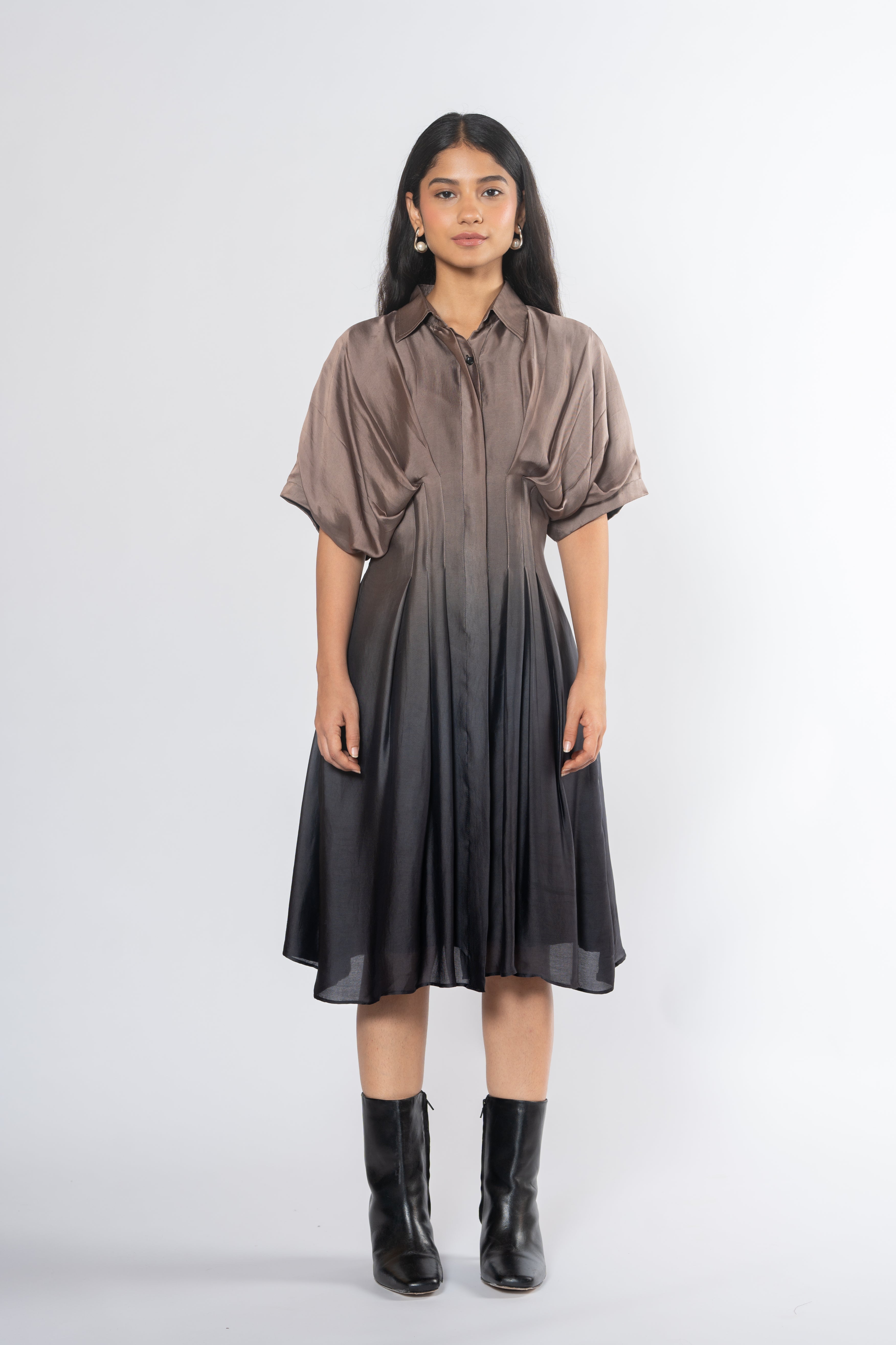 Pleated Shirt Dress