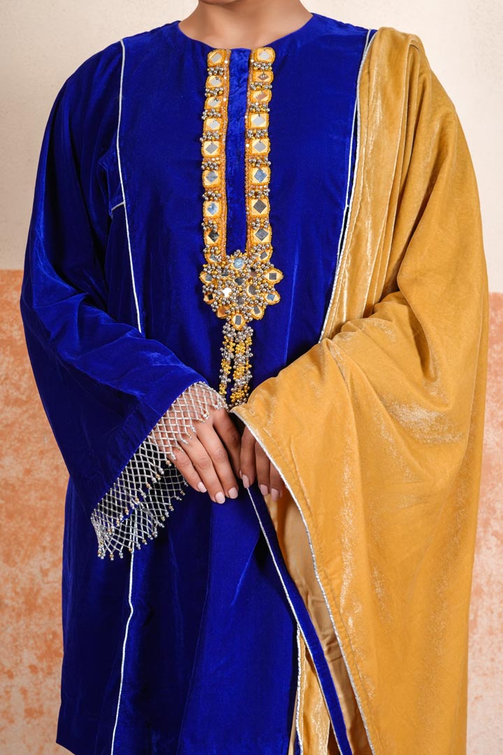 Crush Makhmal Striped Cord Set