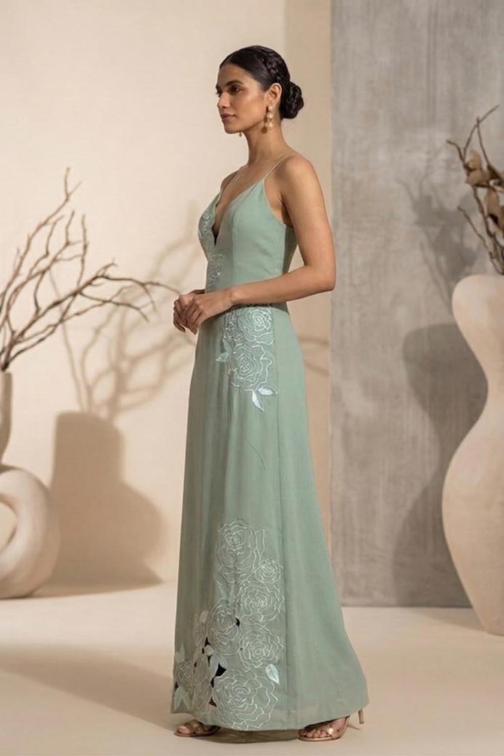 THETAA Reverie -Hand-Embroidered Imported Crepe Dress