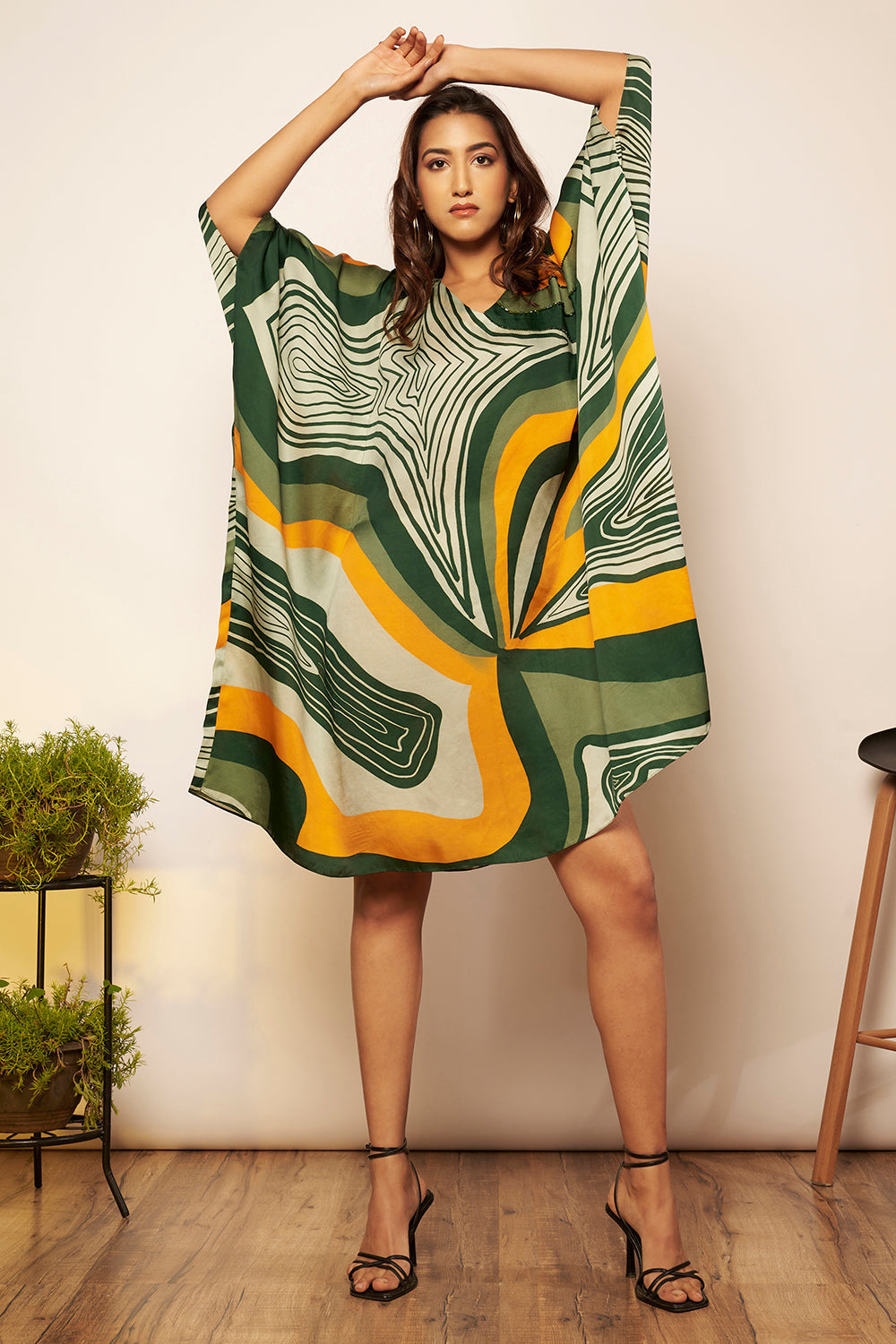 Printed Short Kaftan Dress