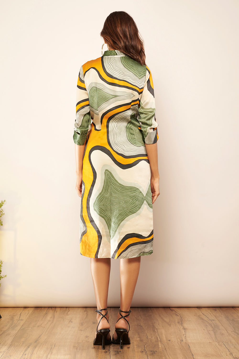 Printed Tie-up Shirt Dress