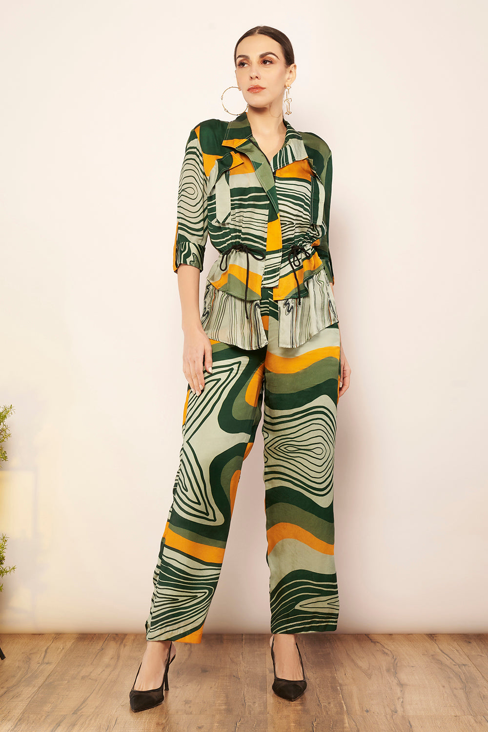 Light Green/Yellow Layered Jacket Top