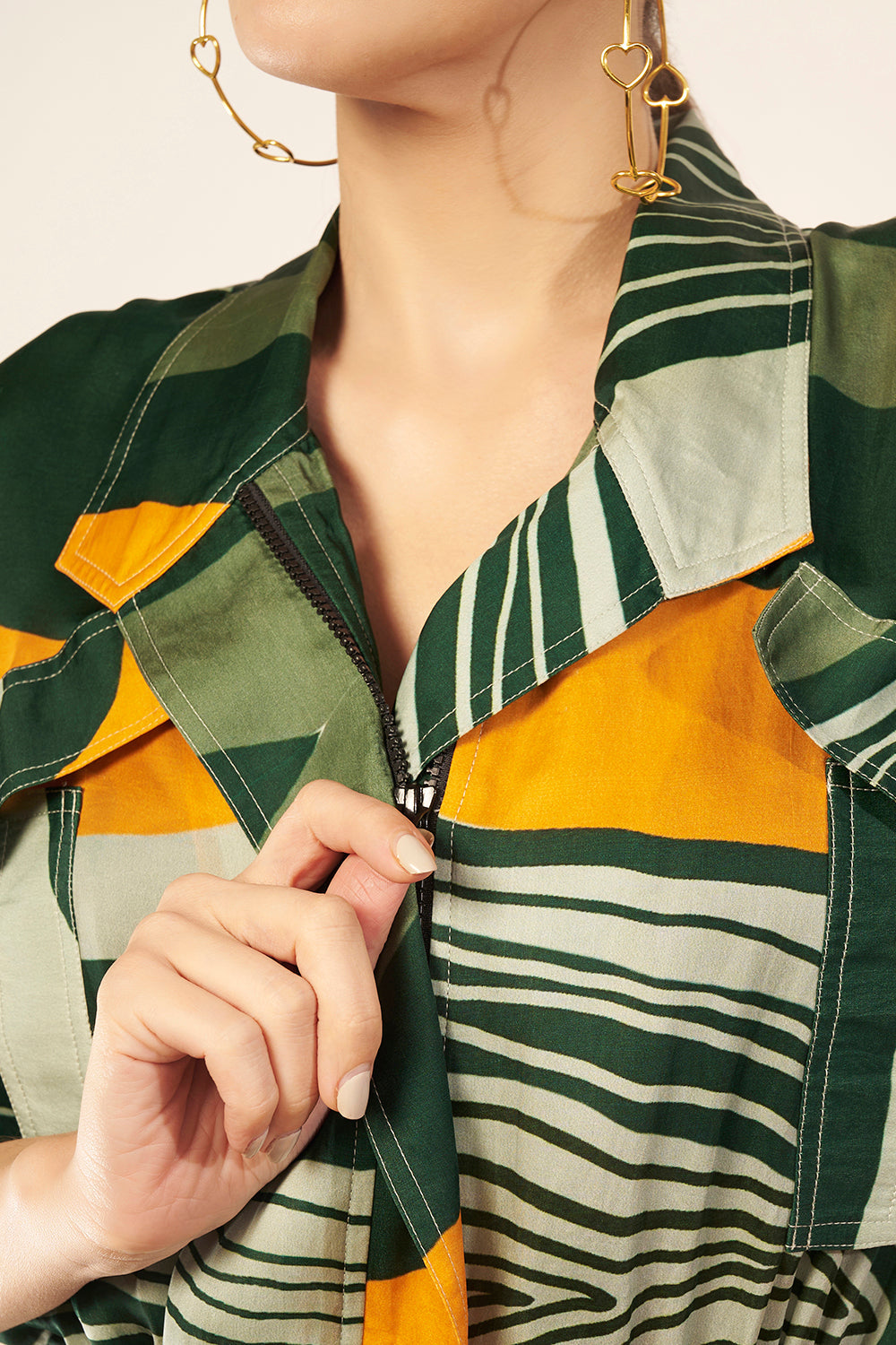 Light Green/Yellow Layered Jacket Top