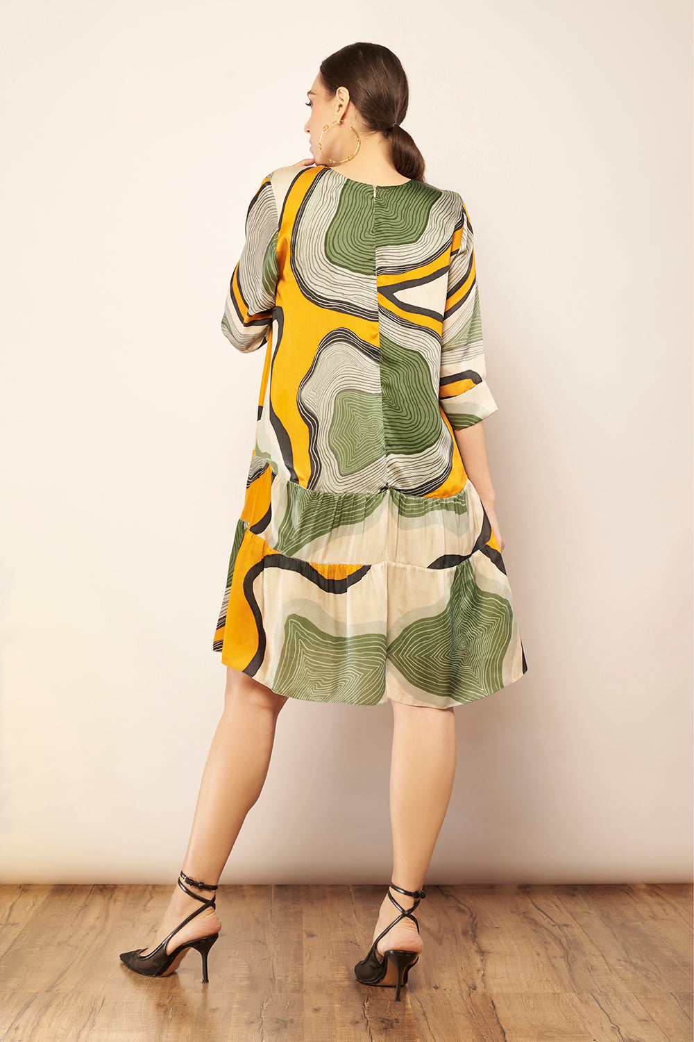 Printed Short Tiered Dress