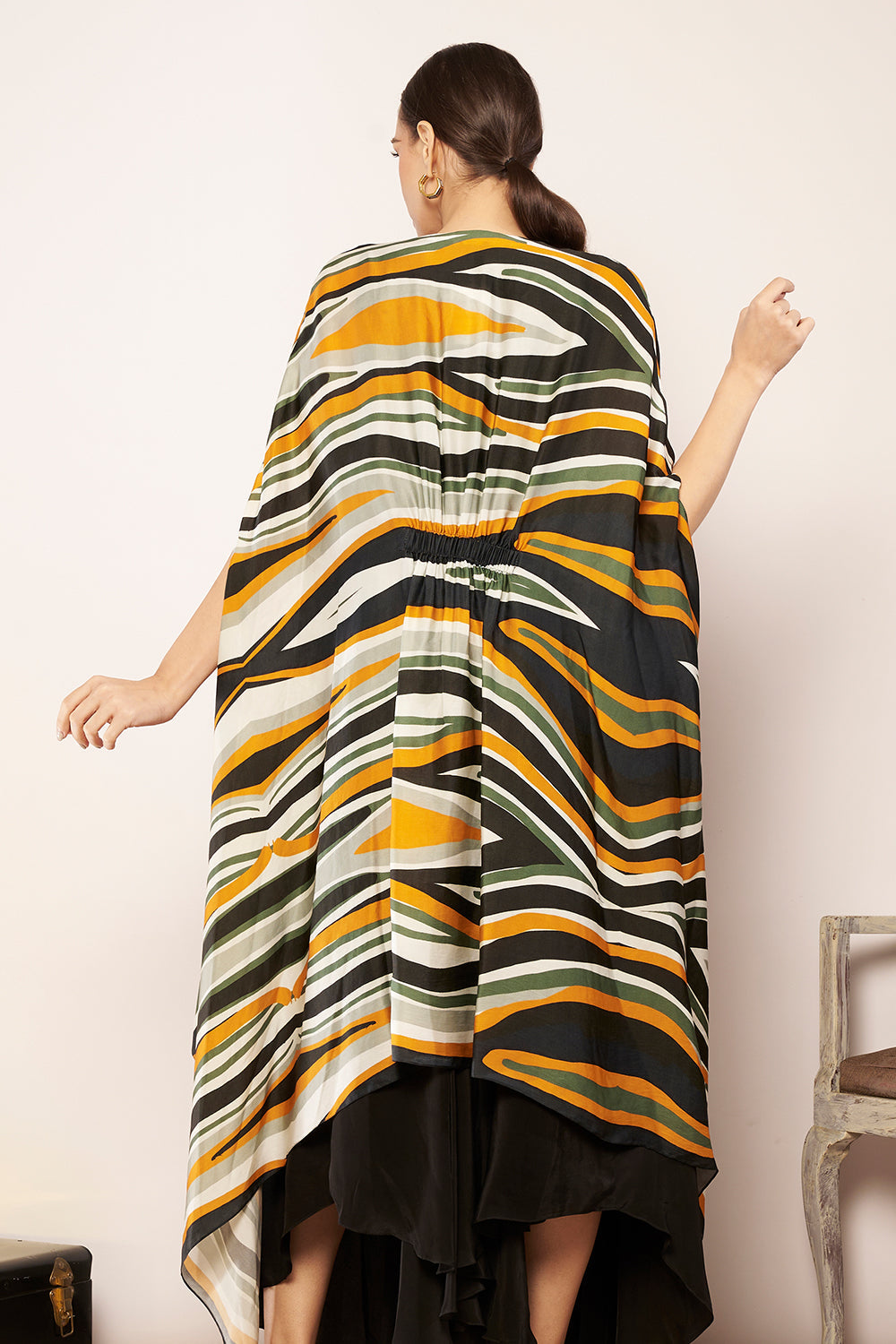 Black Satin Knotted Dress