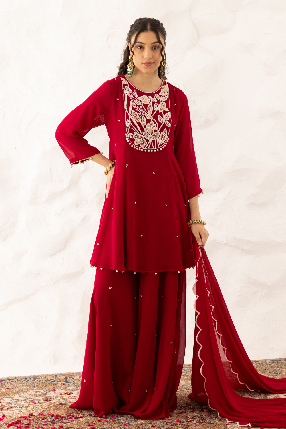 Anchal Peplum Suit With Sharara