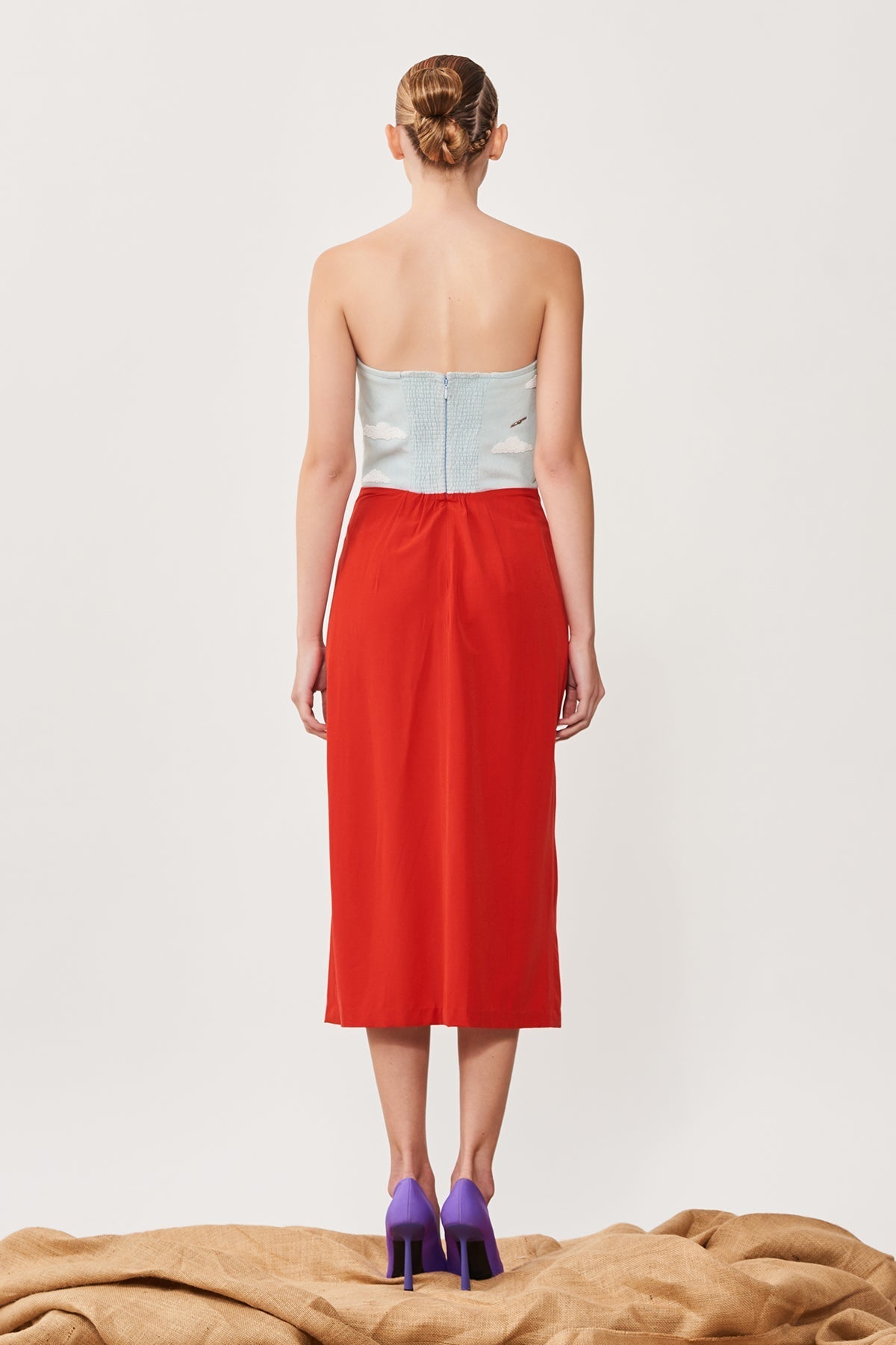 Cloud, Rainbow & Bird Colour Block Dress