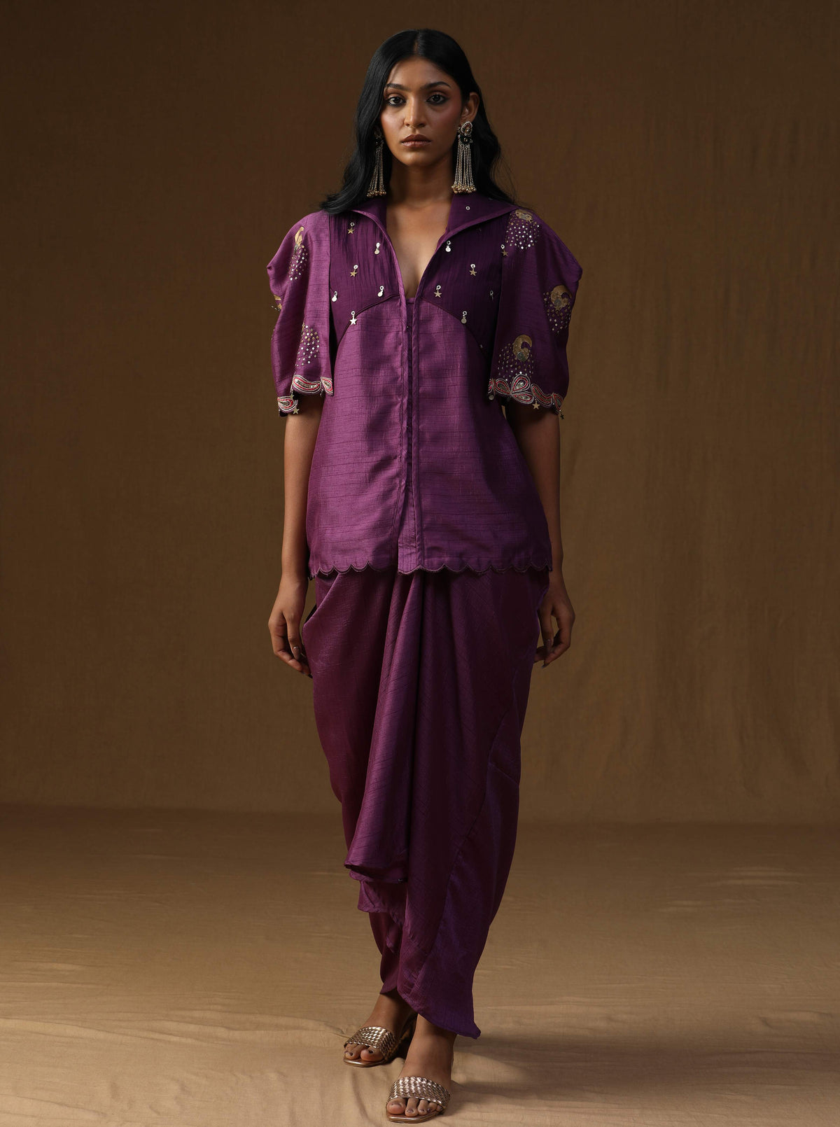 Rangadevi Jamuni  Draped Skirt Set