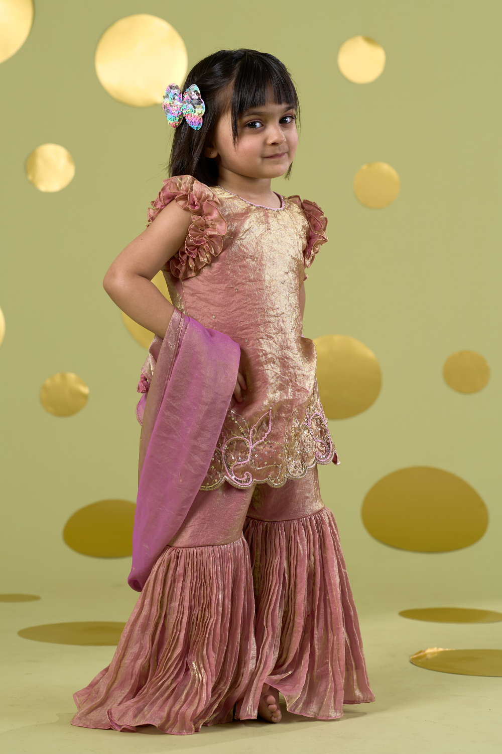 PINK KAIRI EMBROIDERED SHARARA