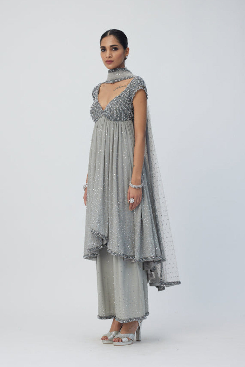 Crystal Grey Kurta Set