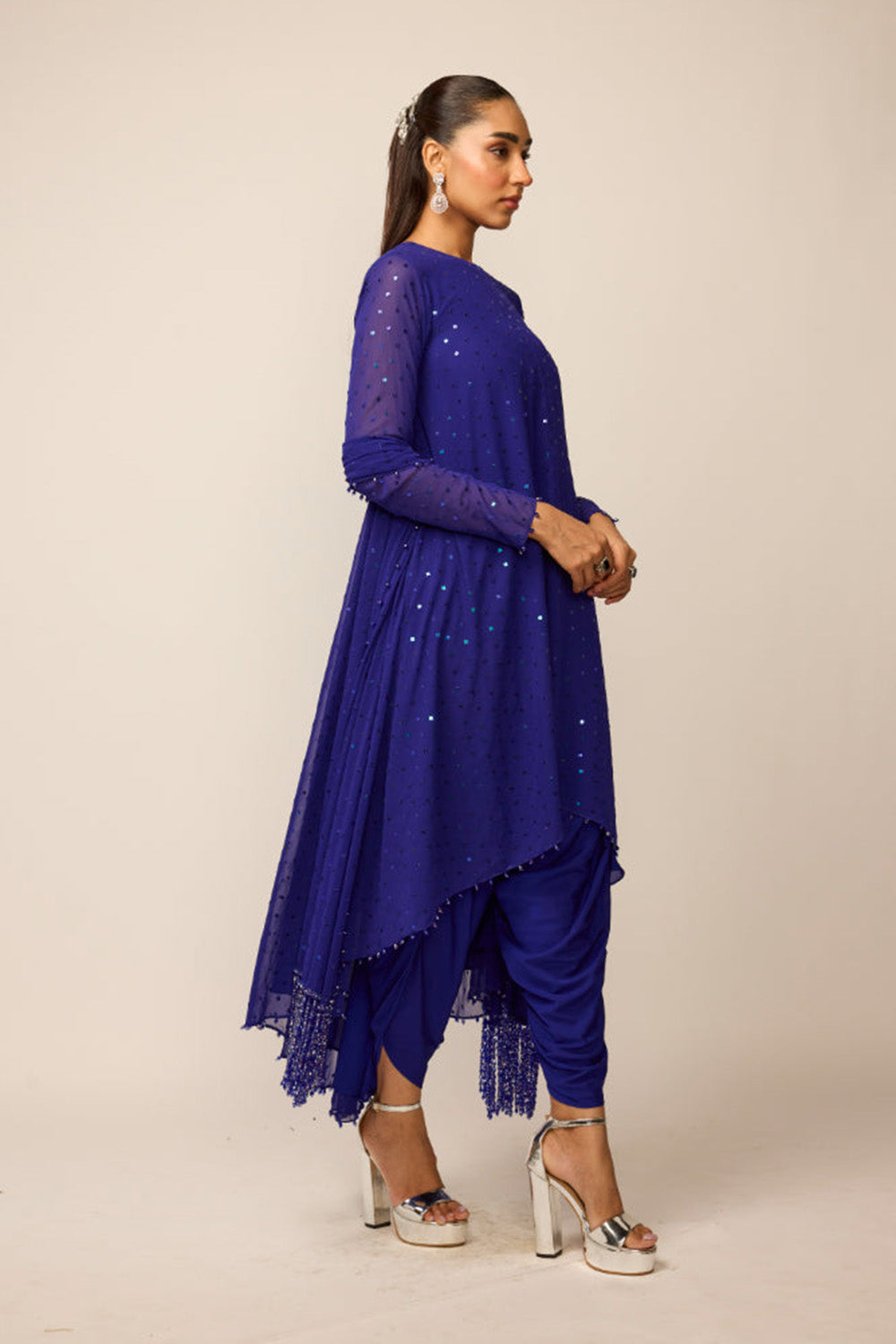 Cocktail Blue Dhoti Kurta Set