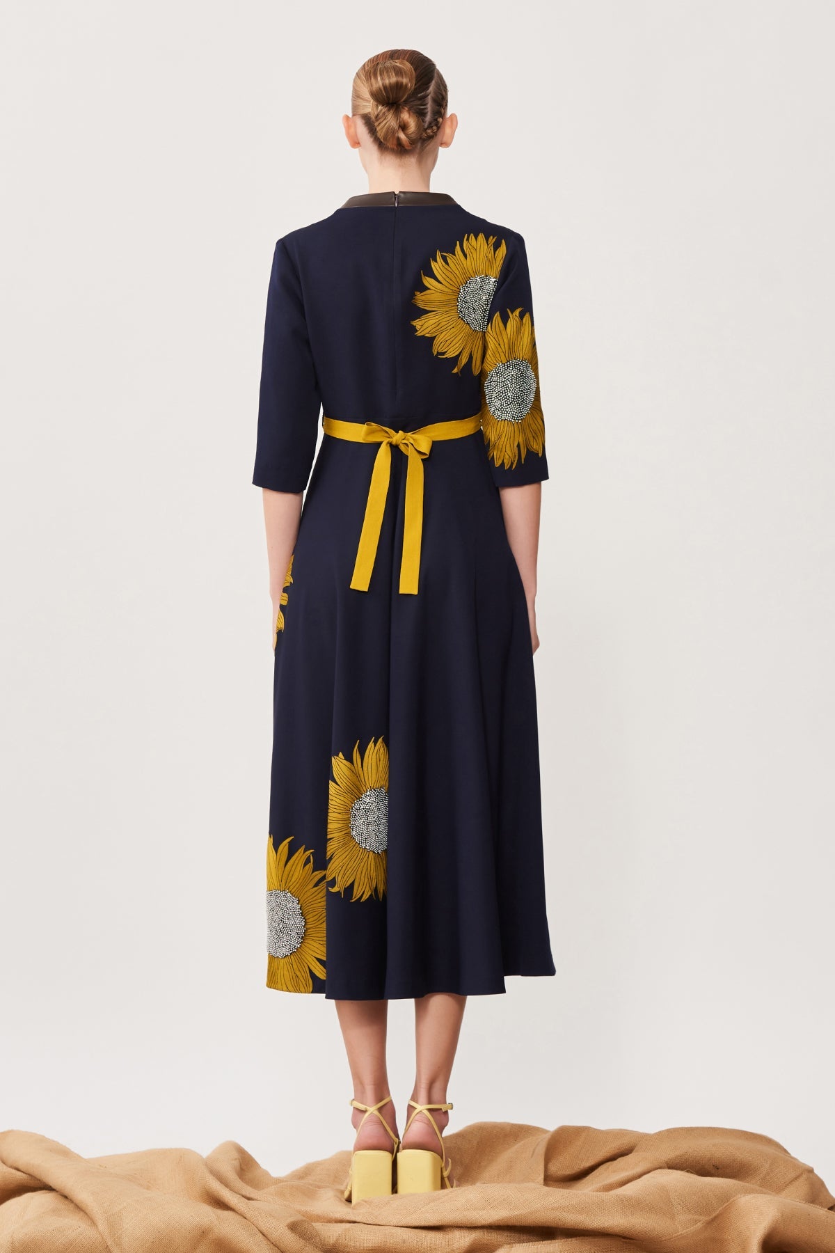 Sunflower Circular Midi Dress With Belt