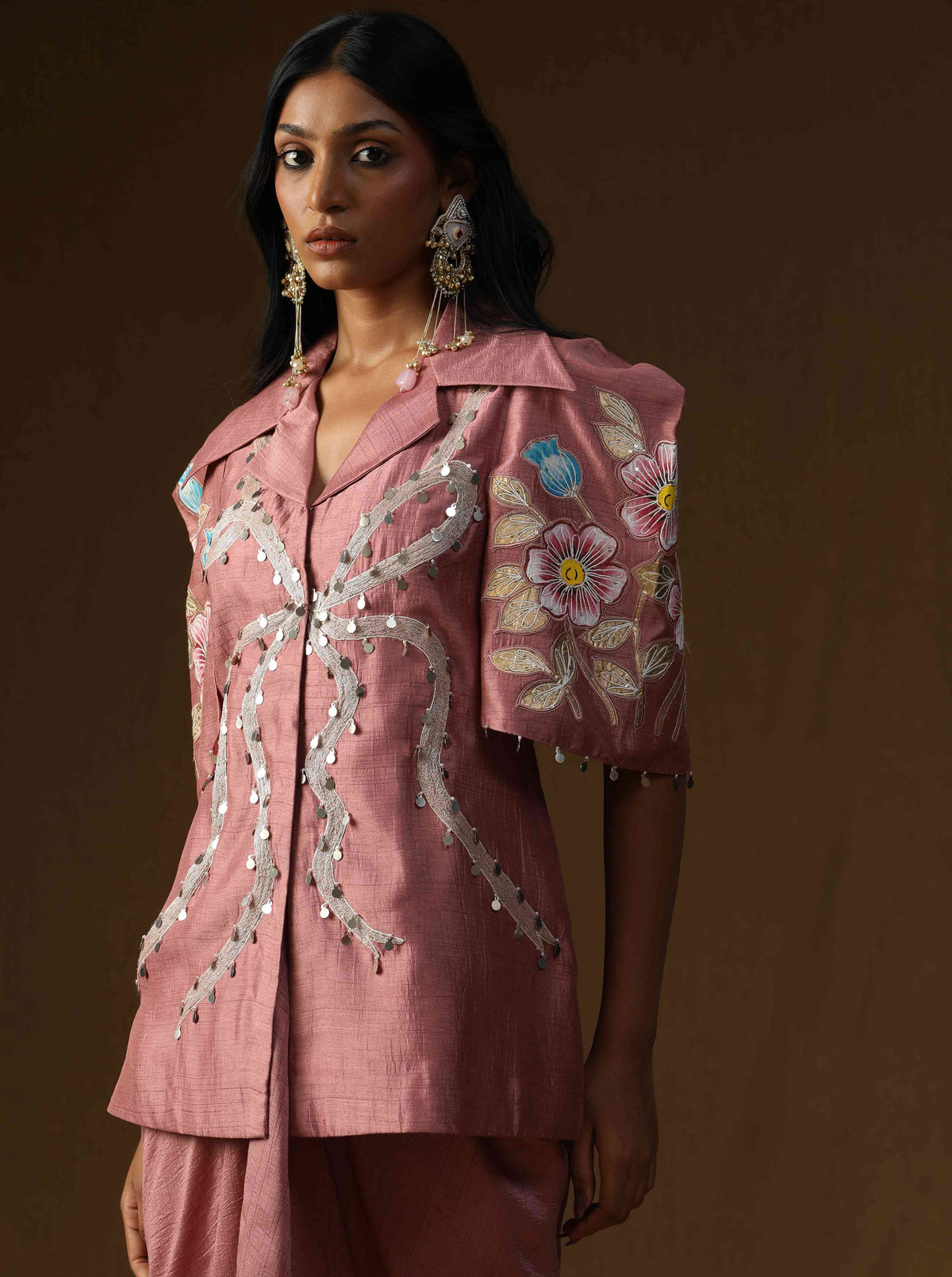 Chandrika  Komal Gulabi Indo-Western Set