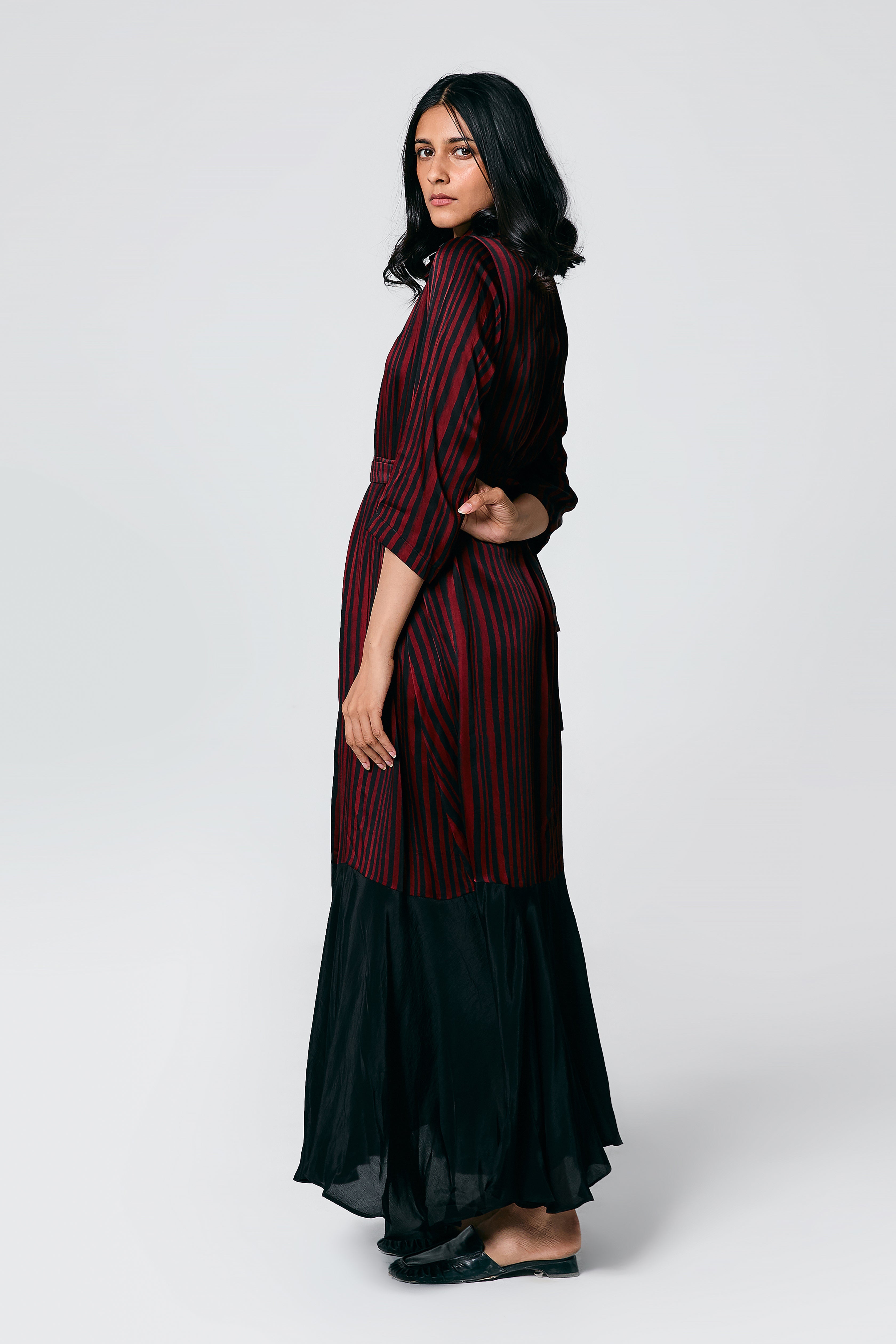 Stripes dress with belt