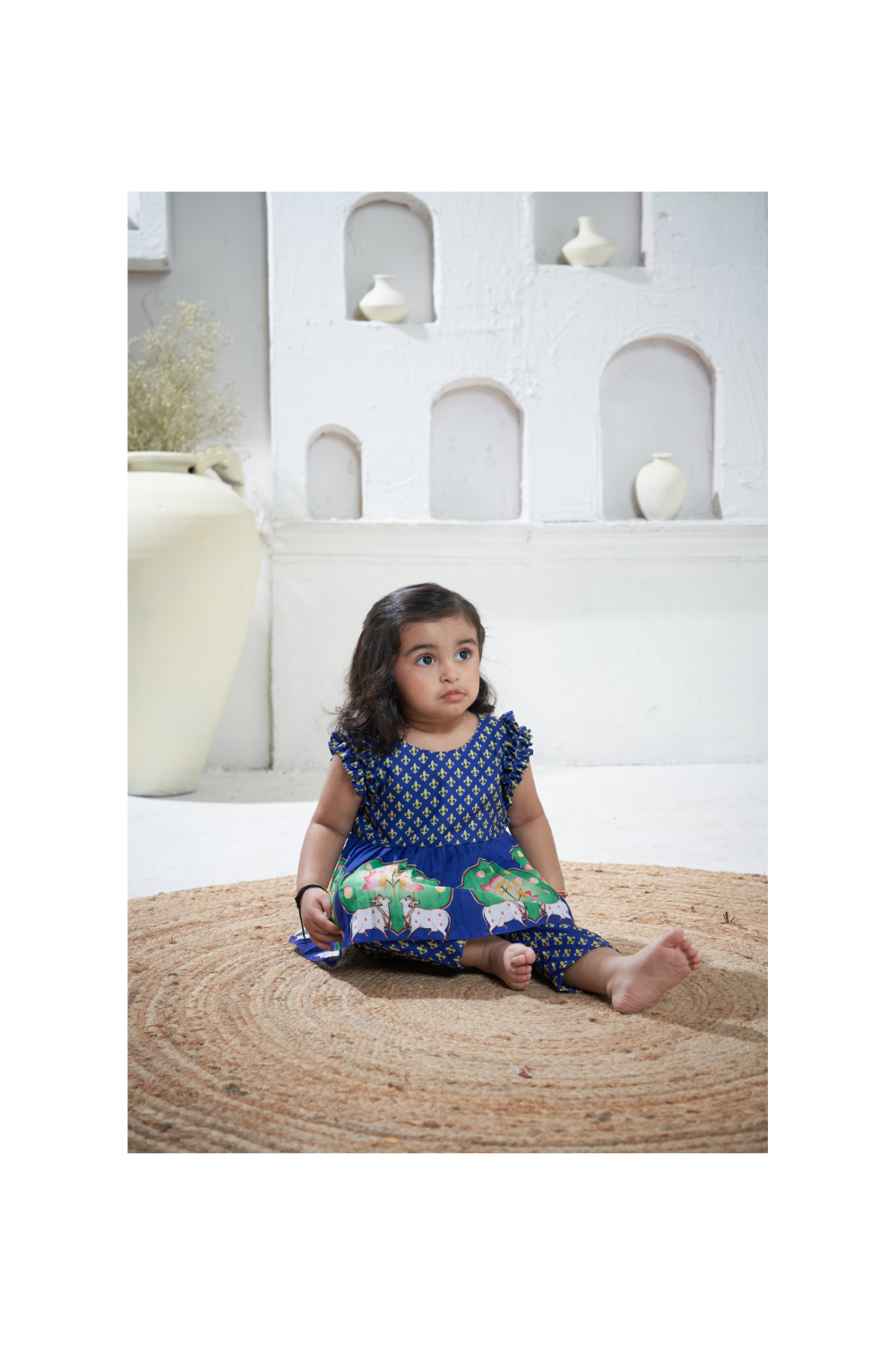 PICHWAI BLUE PEPLUM SET