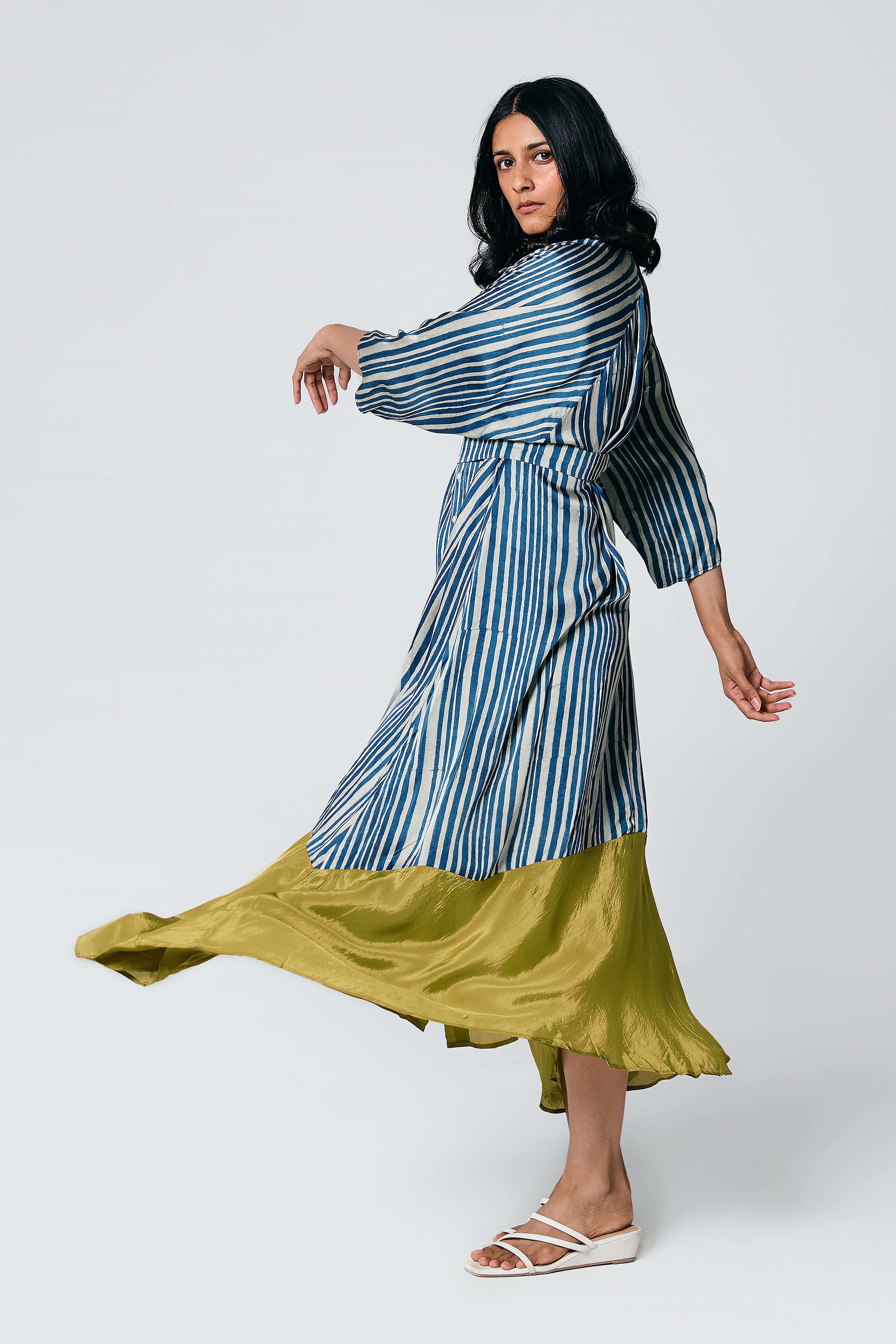 Stripes dress with belt