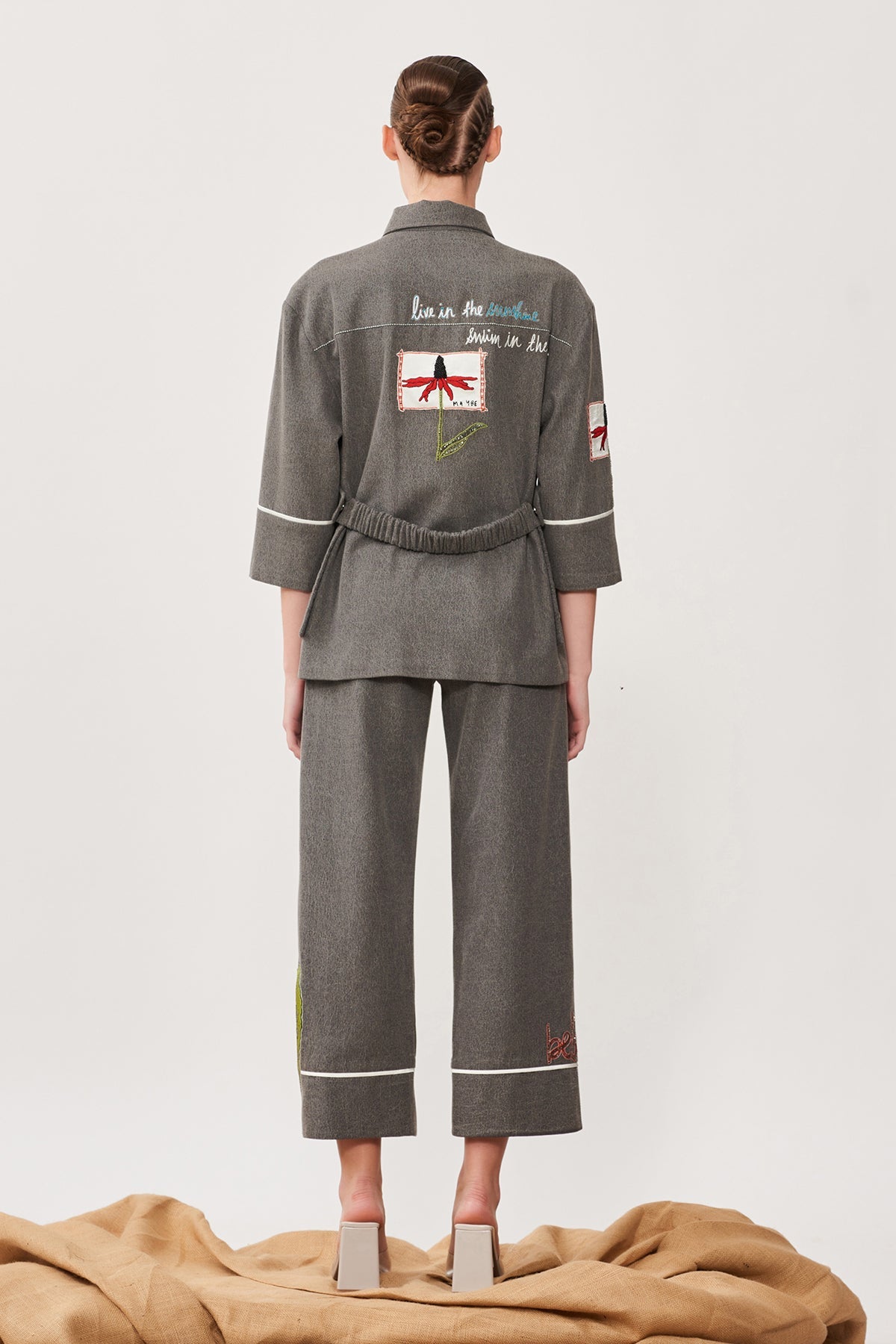 Botanical Patches Boxy Shirt With Pant
