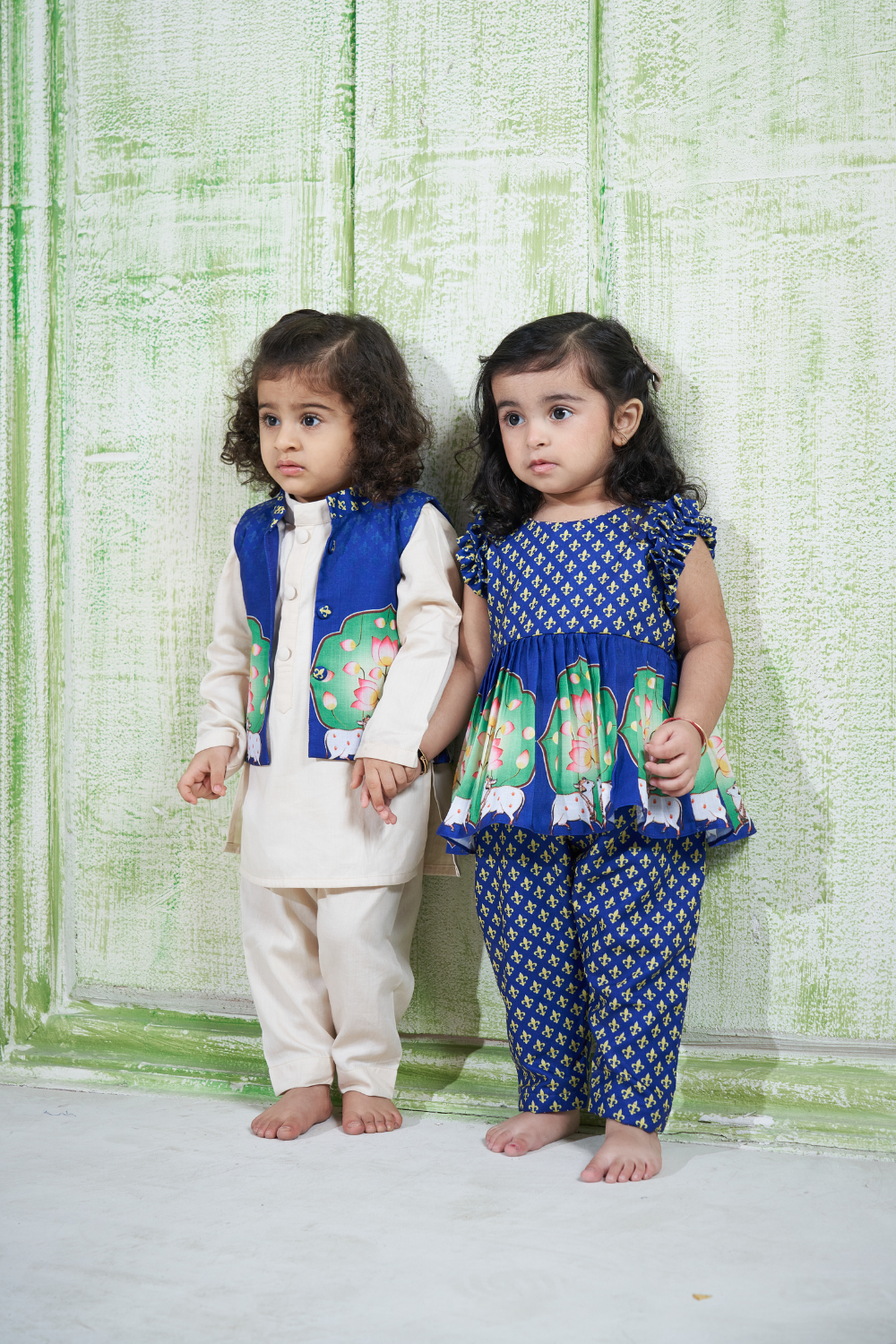BLUE PICHWAI BANDI SET